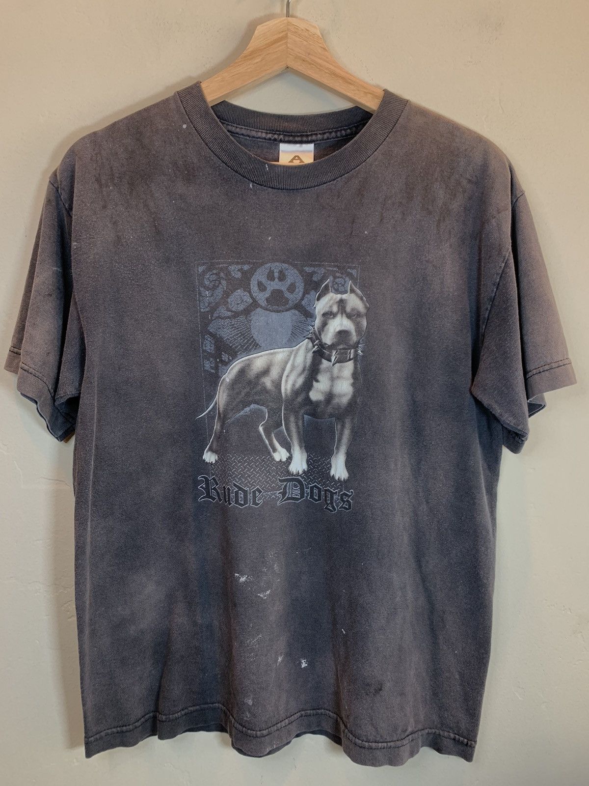 Vintage *RARE* Vintage 90’s Rude Dogs Pitbull Thrashed Faded T-Shirt Size US S / EU 44-46 / 1 - 1 Thumbnail