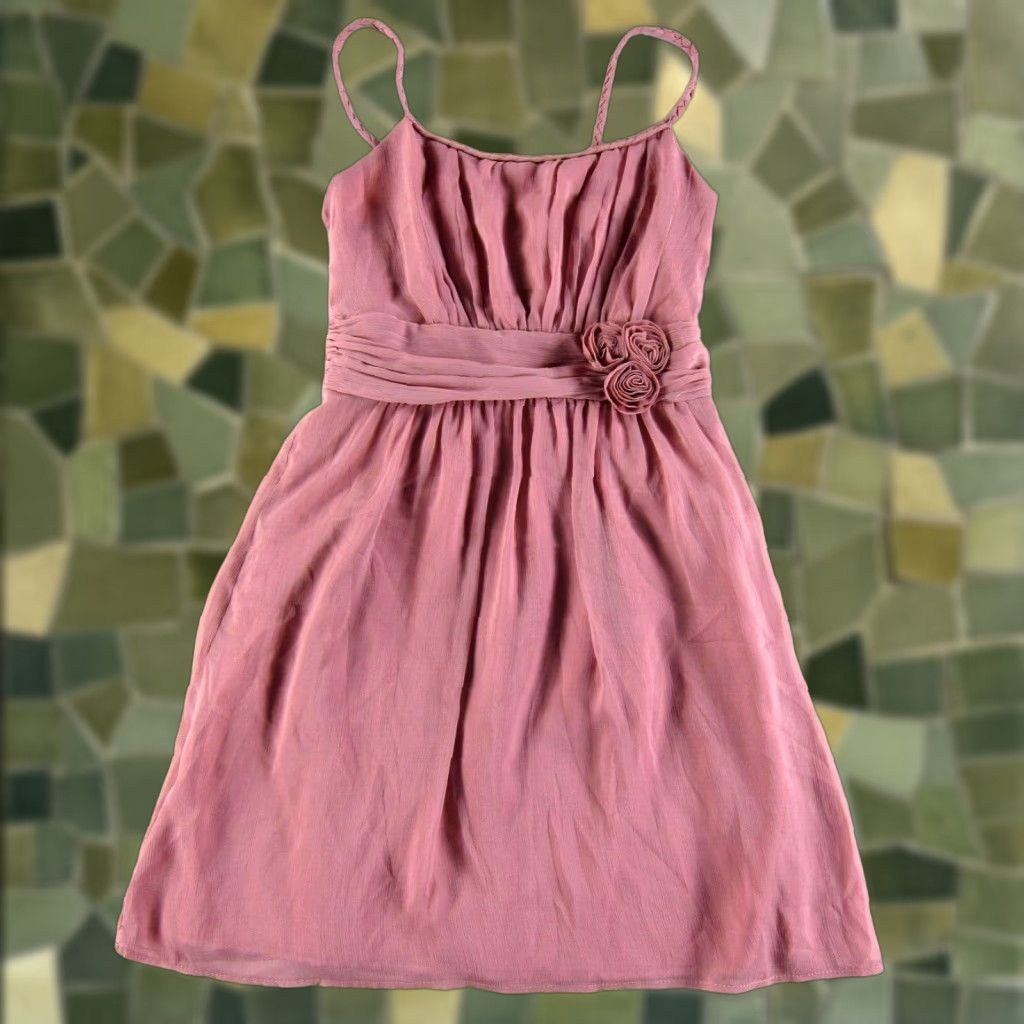 Vintage VINTAGE NWT ROMY Mauve Pink Floral Ruched Sheath Tank Slip Party Prom Heidi Dress Medium Size M / US 6-8 / IT 42-44 - 1 Thumbnail
