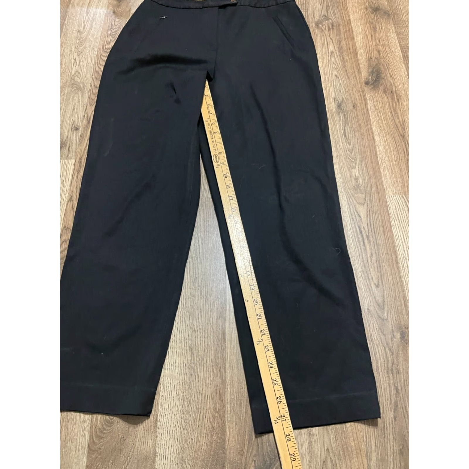 Talbots Talbots Pants Women 8P Black Stretch Dress Pants Flat Front Petite Regular Inseam 28 Leather? Size 30" / US 8 / IT 44 - 4 Thumbnail