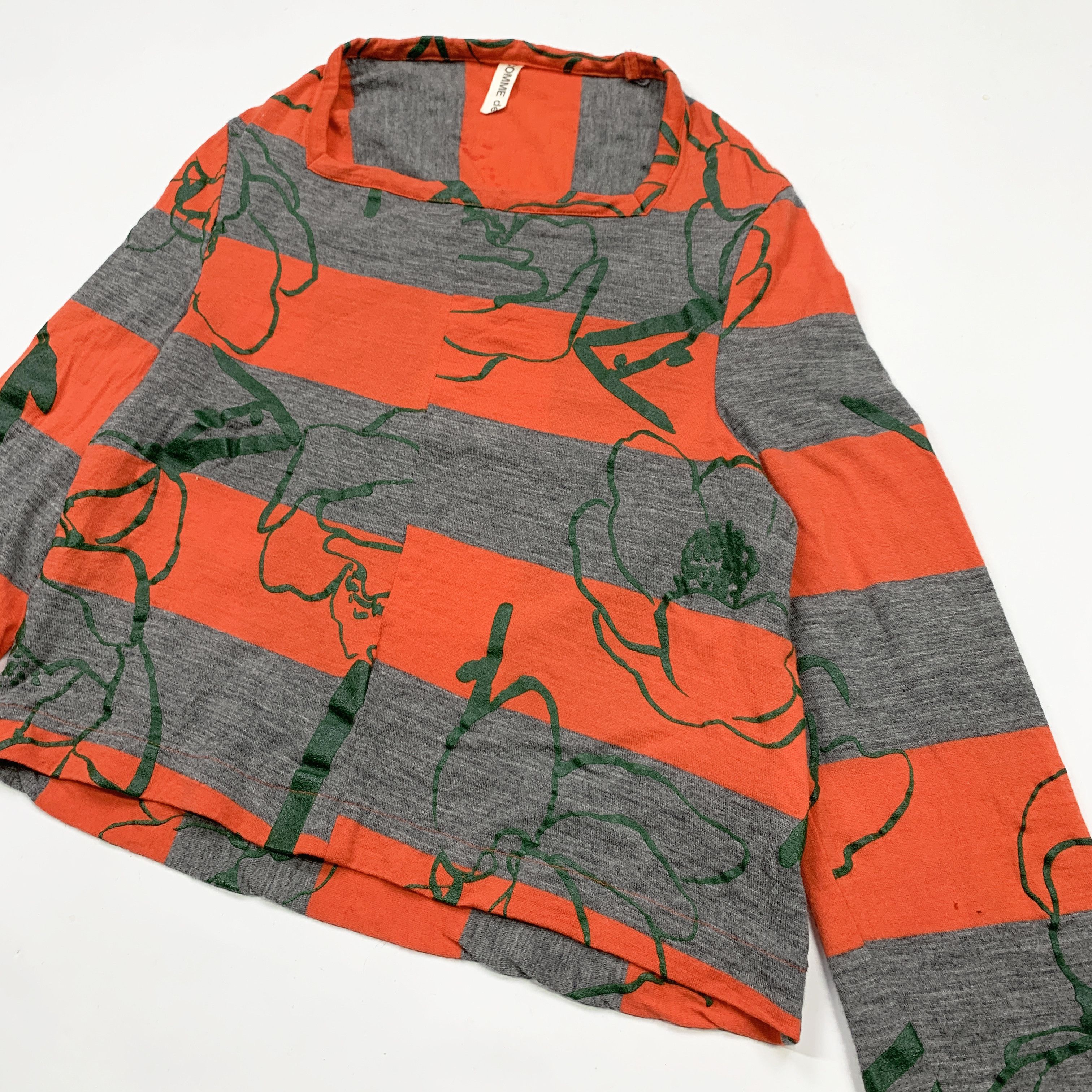 Comme des Garcons 1996 Flower Print Striped Shirt Size S / US 4 / IT 40 - 3 Thumbnail