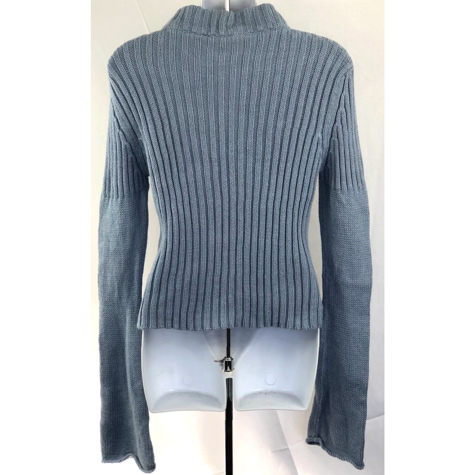 Vintage Vintage Rocket 898 Sweater L Juniors Blue Shawl Collar Rolled Cuffs Long Sleeve Boho Grunge 90s Y2K Pullover Womens Shoes? Size L / US 10 / IT 46 - 4 Thumbnail