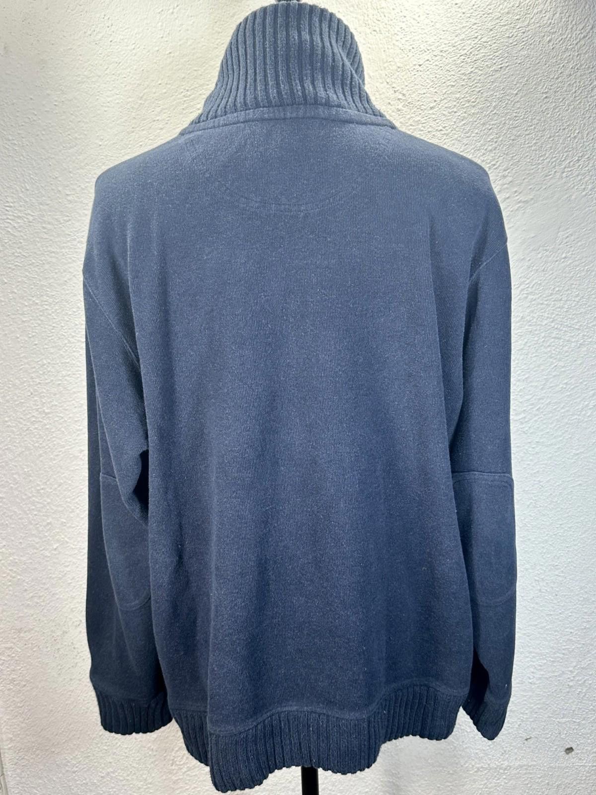 Lands' End Lands End Men's XL Blue 1/2 Button Heavy Pullover Sweater Size US XL / EU 56 / 4 - 3 Thumbnail