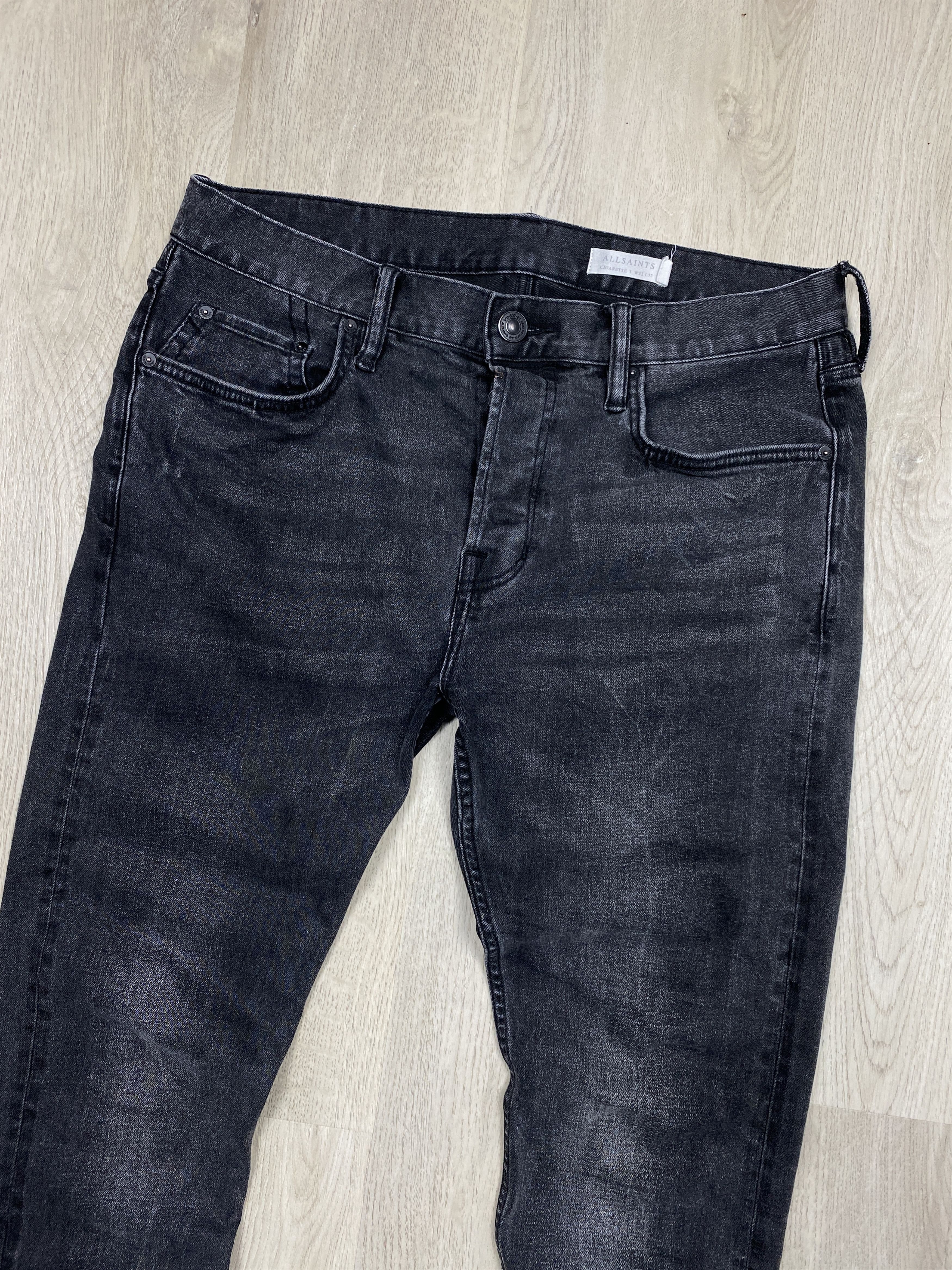 Allsaints Allsaints Grey Denim Pants Cigarette Jeans Size US 32 / EU 48 - 2 Thumbnail