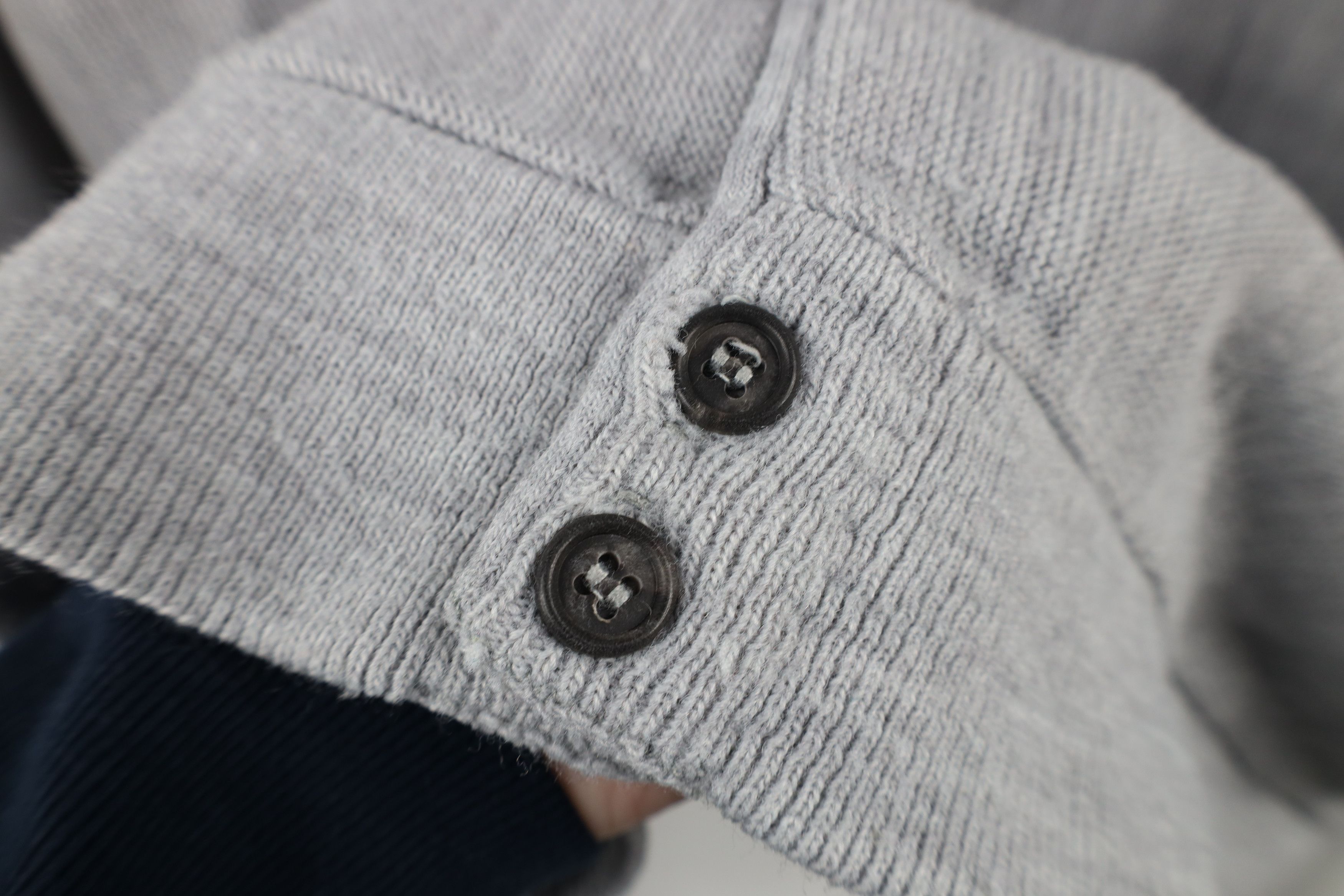 Vintage Vintage 70s Streetwear Blank Knit Cardigan Sweater Gray USA Size US XL / EU 56 / 4 - 6 Thumbnail