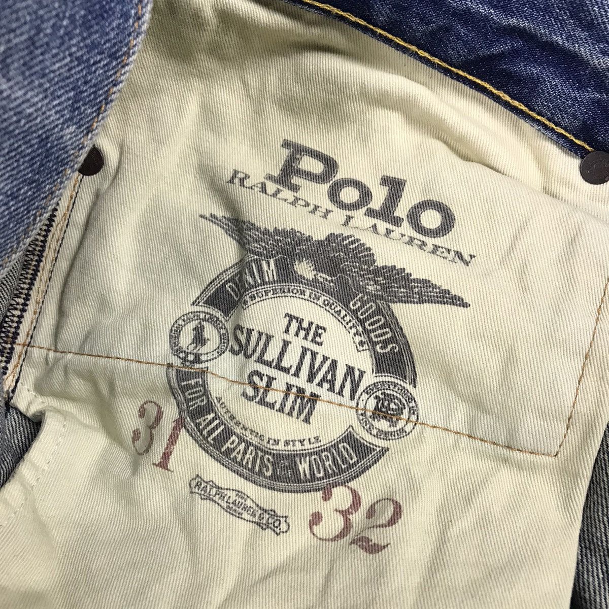 Japanese Brand × Polo Ralph Lauren POLO RALPH LAUREN PATCHWORK DISTRESSED DENIM PANTS Size US 31 - 19 Thumbnail