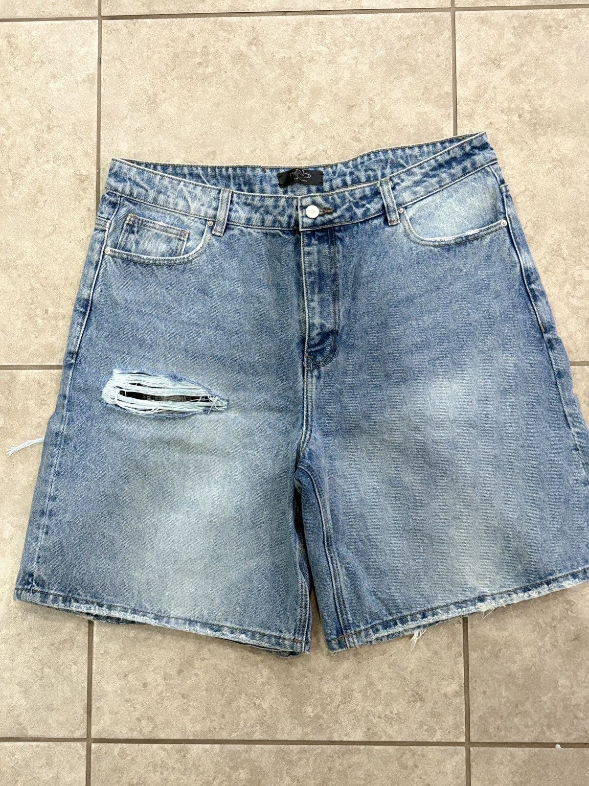 Happy Memories Don't Die HMDD Jean Shorts Blue