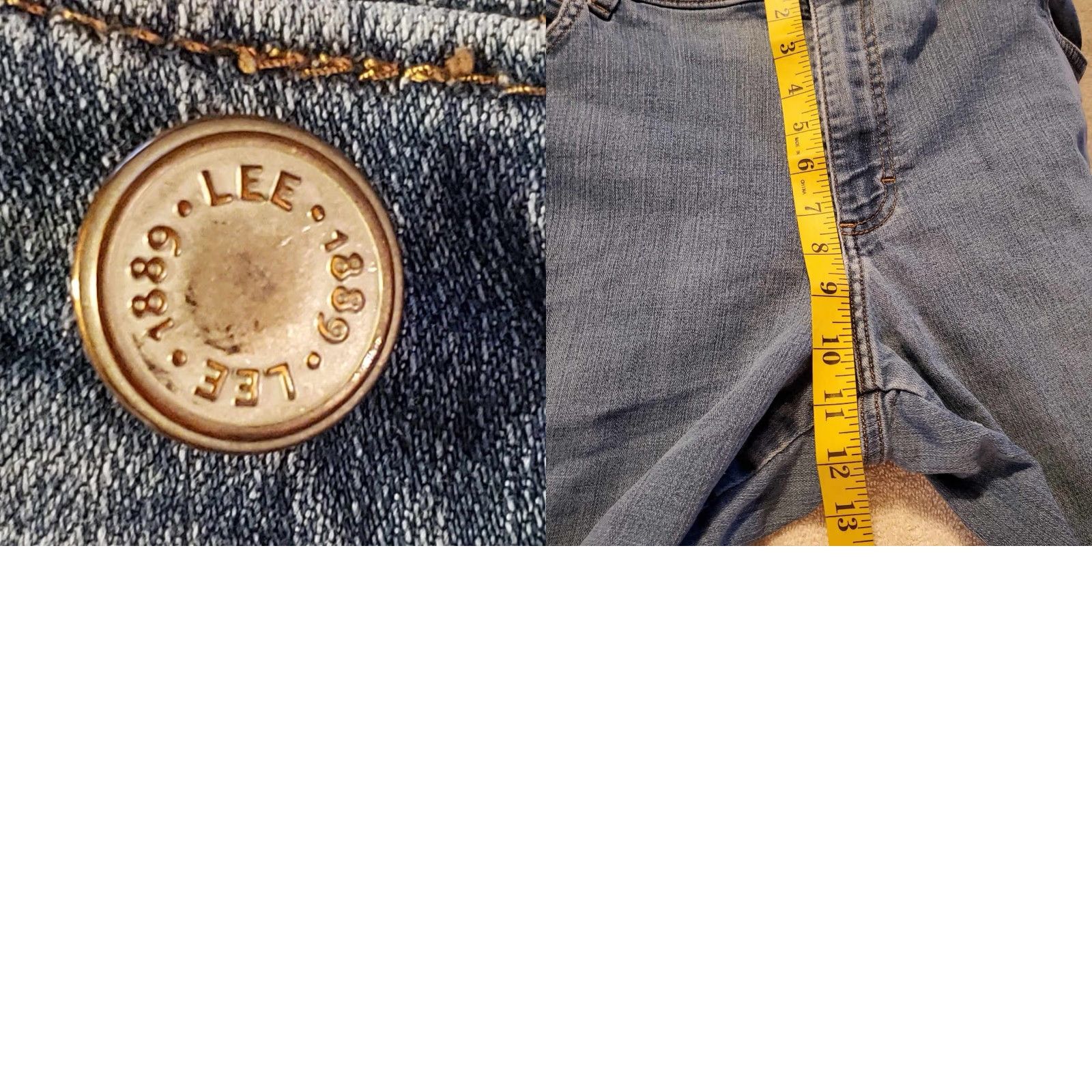 Lee Lee Relaxed Fit Capri Jeans Women 40 X 19 Blue Denim 5-Pocket Lee Riders Mid Rise Capri Size 27" / US 4 / IT 40 - 8 Thumbnail