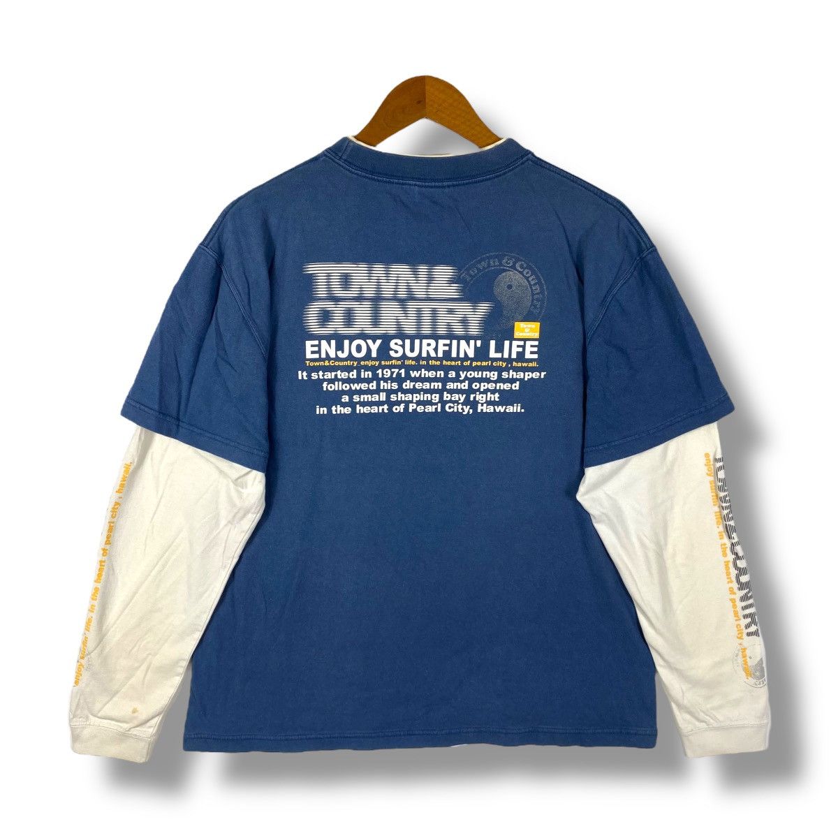 Vintage Vintage TOWN & COUNTRY Enjoy Surfin' Life Double Layered Tee Size US M / EU 48-50 / 2 - 1 Thumbnail