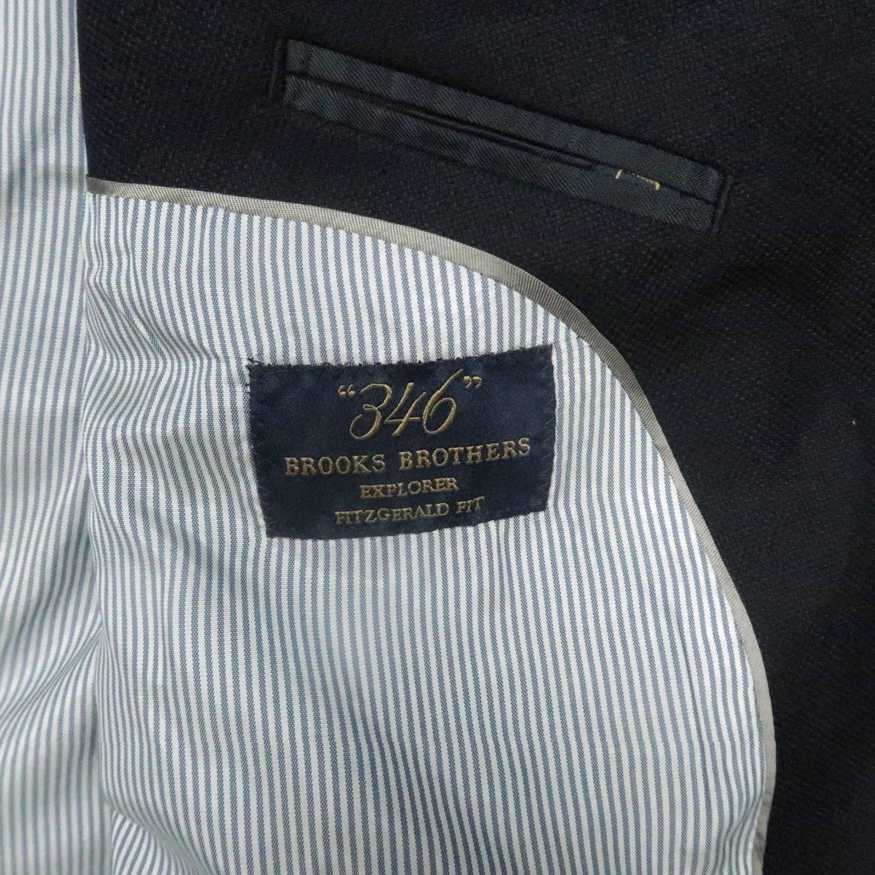 Brooks Brothers Brooks Brothers Blazer Mens 46R Blue Wool Notch Lapel 2-Button 4-Button Sleeve Single-Vented Regular Fit Jacket Coat Blazer Size 46R - 4 Thumbnail