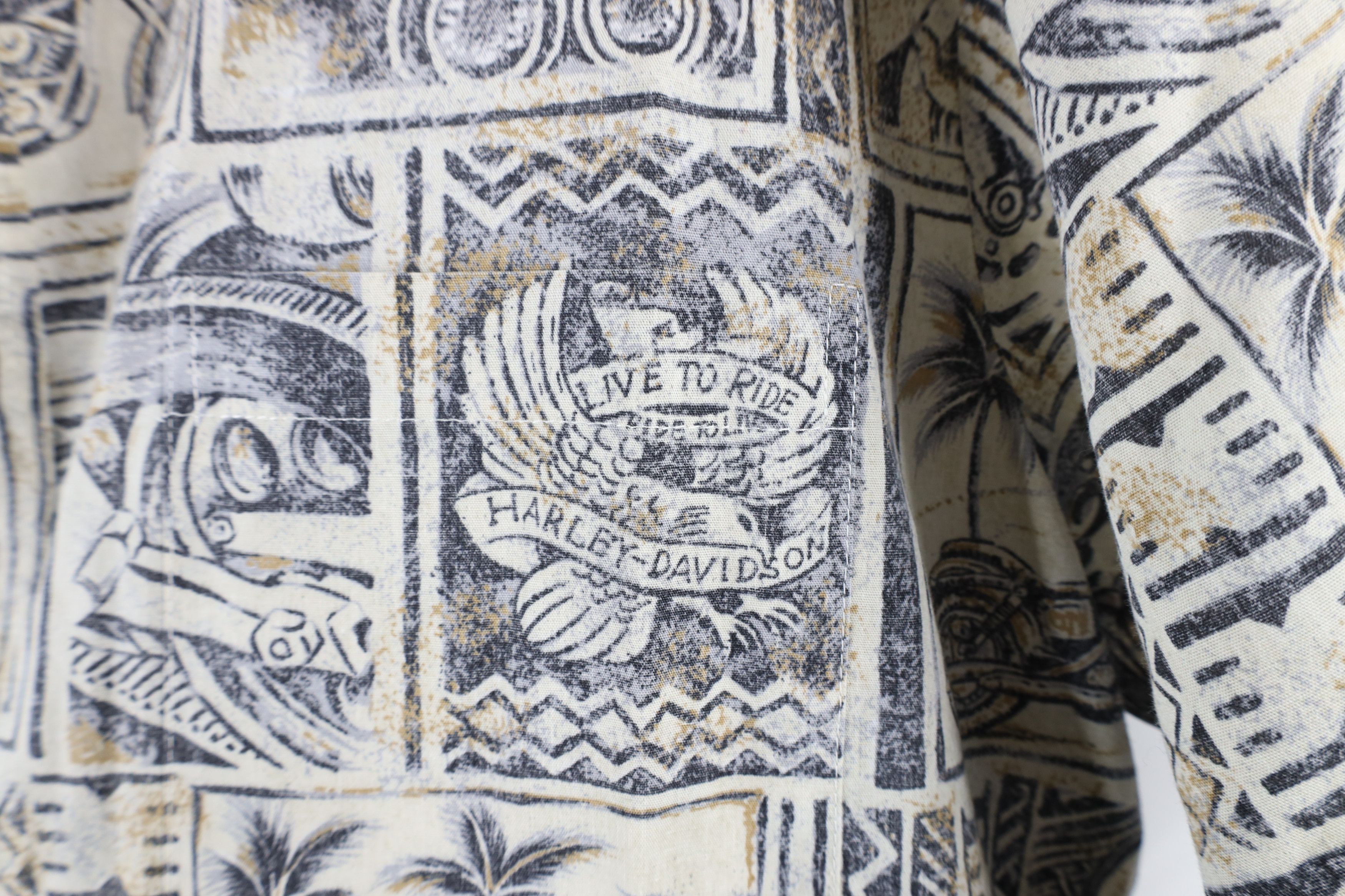 Harley Davidson Vintage 90s Harley Davidson Print Hawaiian Button Shirt USA Size US XL / EU 56 / 4 - 4 Thumbnail