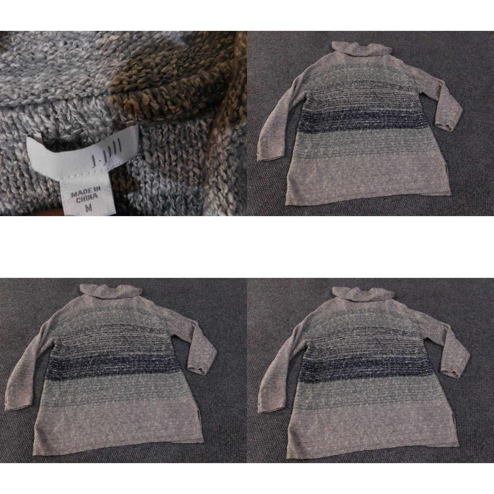 J. Jill VINTAGE J.Jill Sweater Tunic Womens Medium Gray Marled Knit Pullover Cowl Cotton Blend Size M / US 6-8 / IT 42-44 - 8 Thumbnail