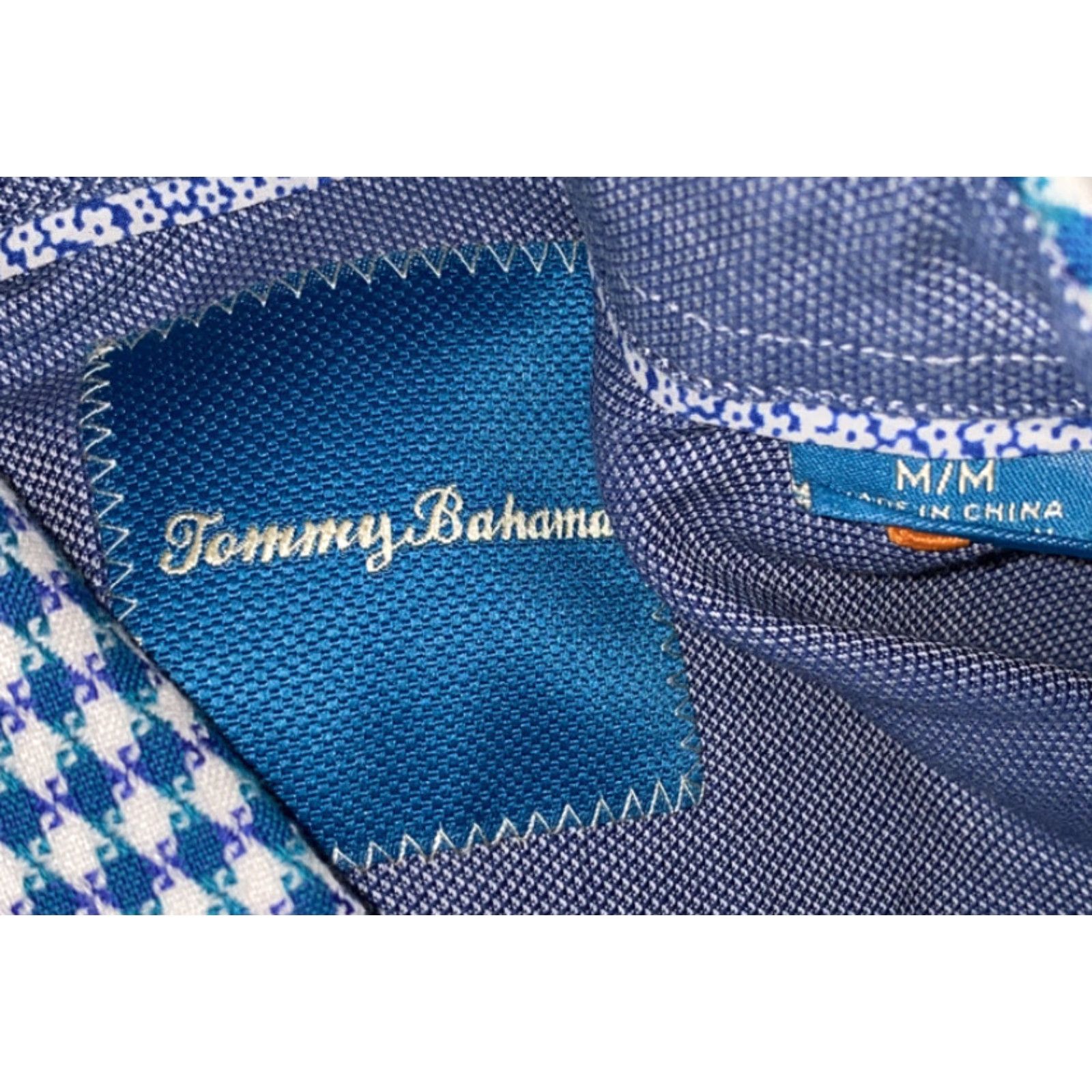 Tommy Bahama Tommy Bahama Shirt Mens Button-Up Long Sleeve Blue/White Size M Multicolor Cotton Casual Geometric Pattern Size US M / EU 48-50 / 2 - 2 Thumbnail