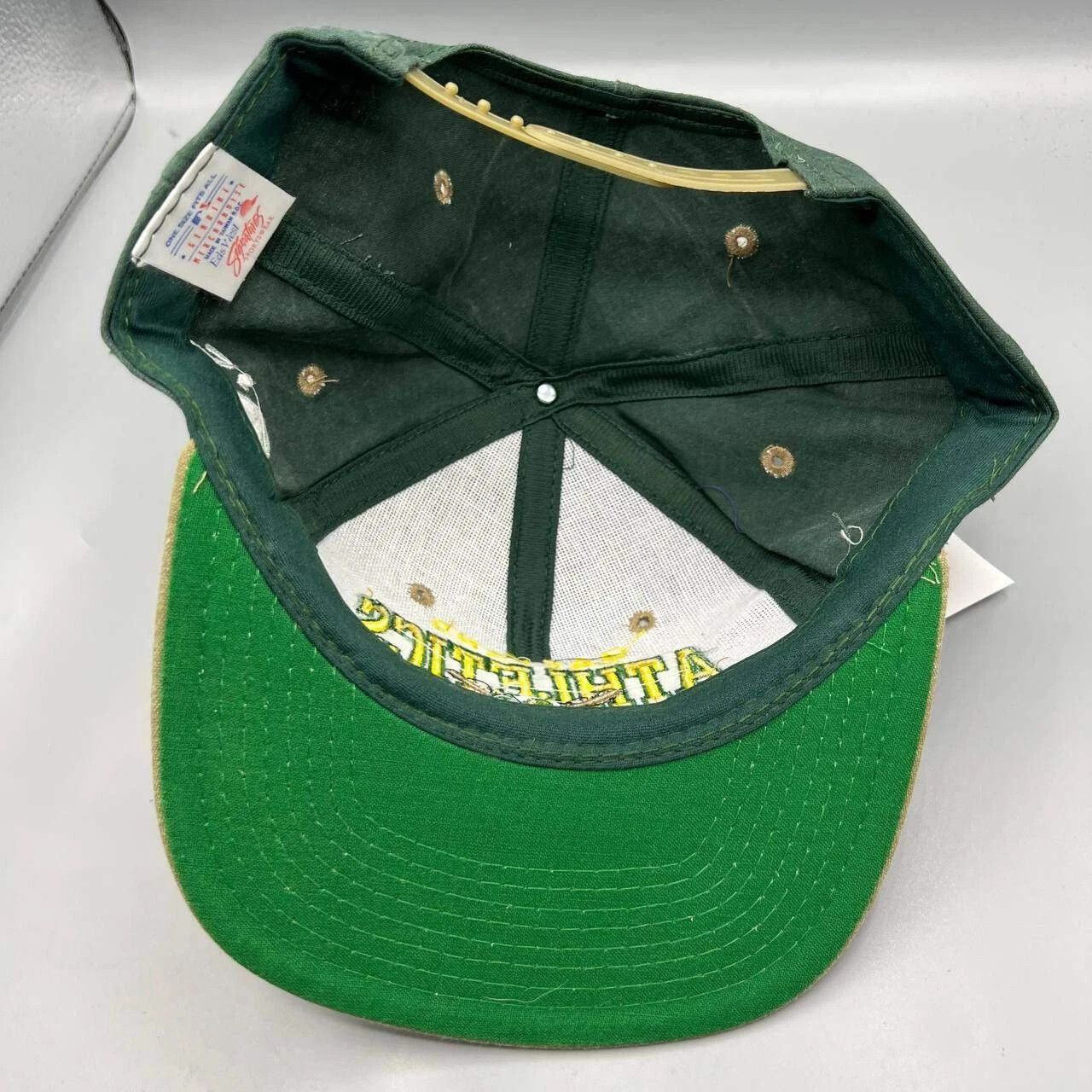 Signatures × Vintage Oakland Athletics Hat Men Green Brown MLB Snap Back Size ONE SIZE - 2 Thumbnail