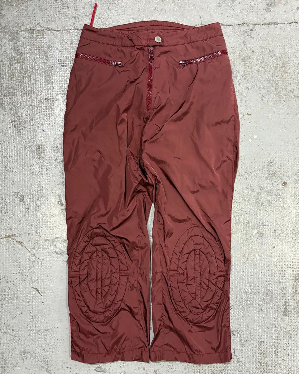 Prada SS2000 Prada Bordeaux Padded Quilted Knee Patch Pants Nylon Size 25" / US 0 / IT 36 - 1 Thumbnail