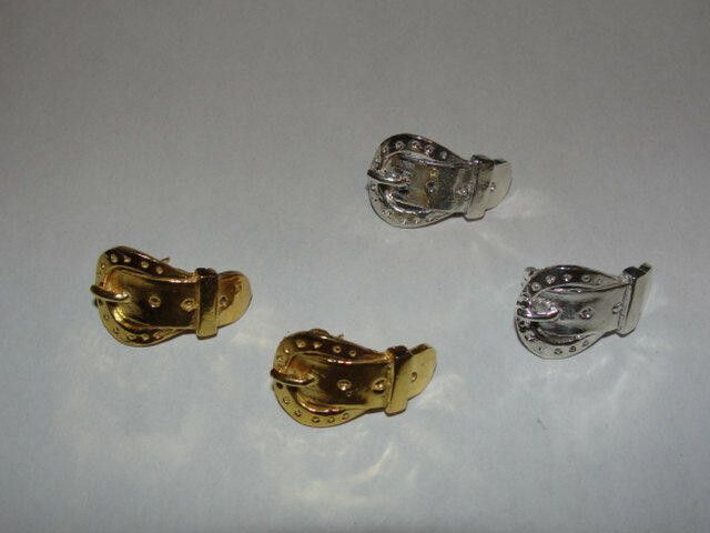 Designer 14kt Gold Vermeil Sterling Silver Buckle Earrings Unisex Size ONE SIZE - 5 Thumbnail