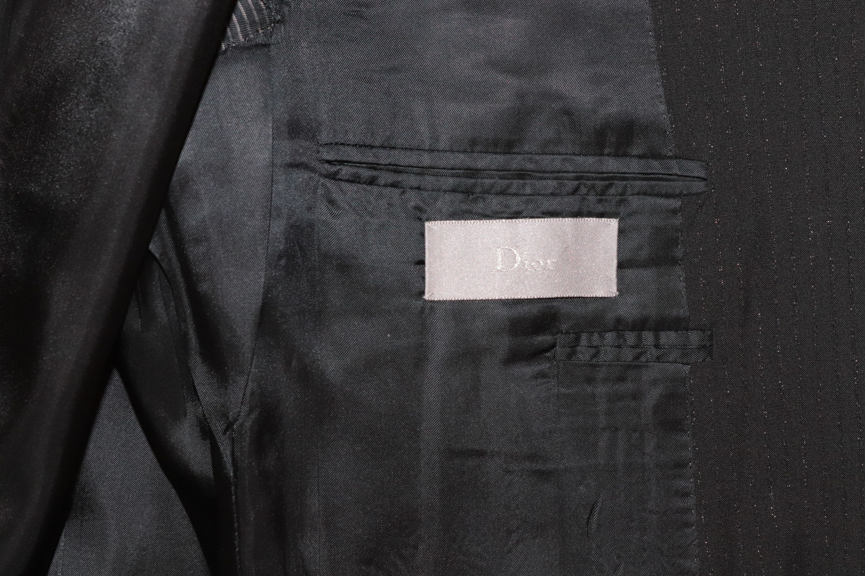 Dior Dior Homme Black Silver Pinstripe Suit, Size 50 (M,L) Size 50R - 5 Thumbnail