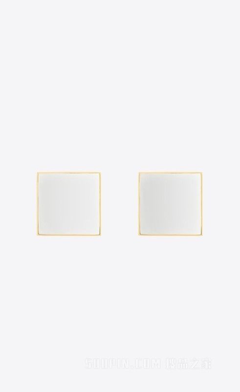 Saint Laurent Paris o1la1rc1a1025 Size: OS / Oversized Square Earrings in Metal Size ONE SIZE - 1 Thumbnail