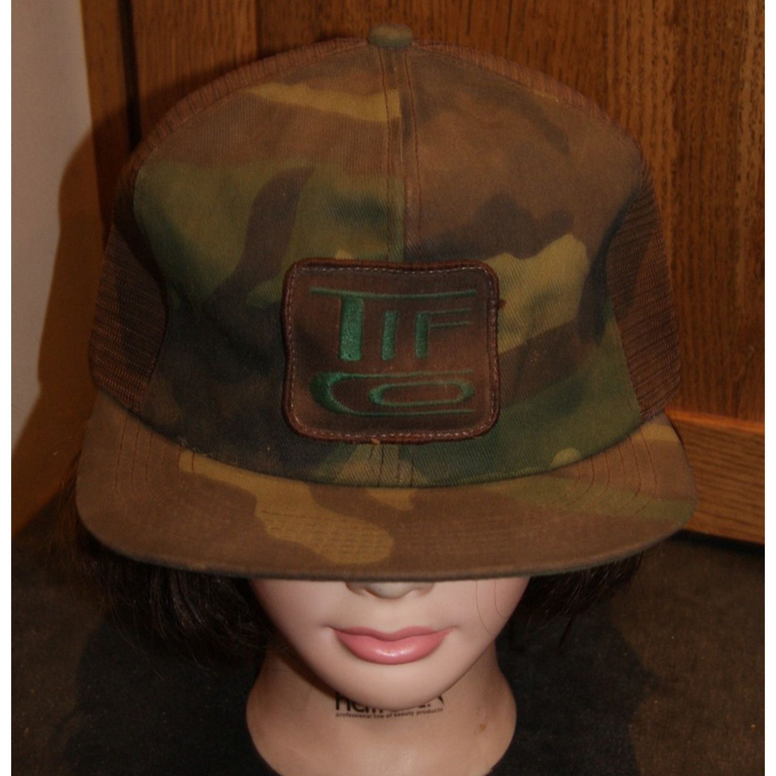 Vintage VTG Patch Brown Camo Mesh Trucker Hat Cap KProdcuts USA Size ONE SIZE - 1 Thumbnail