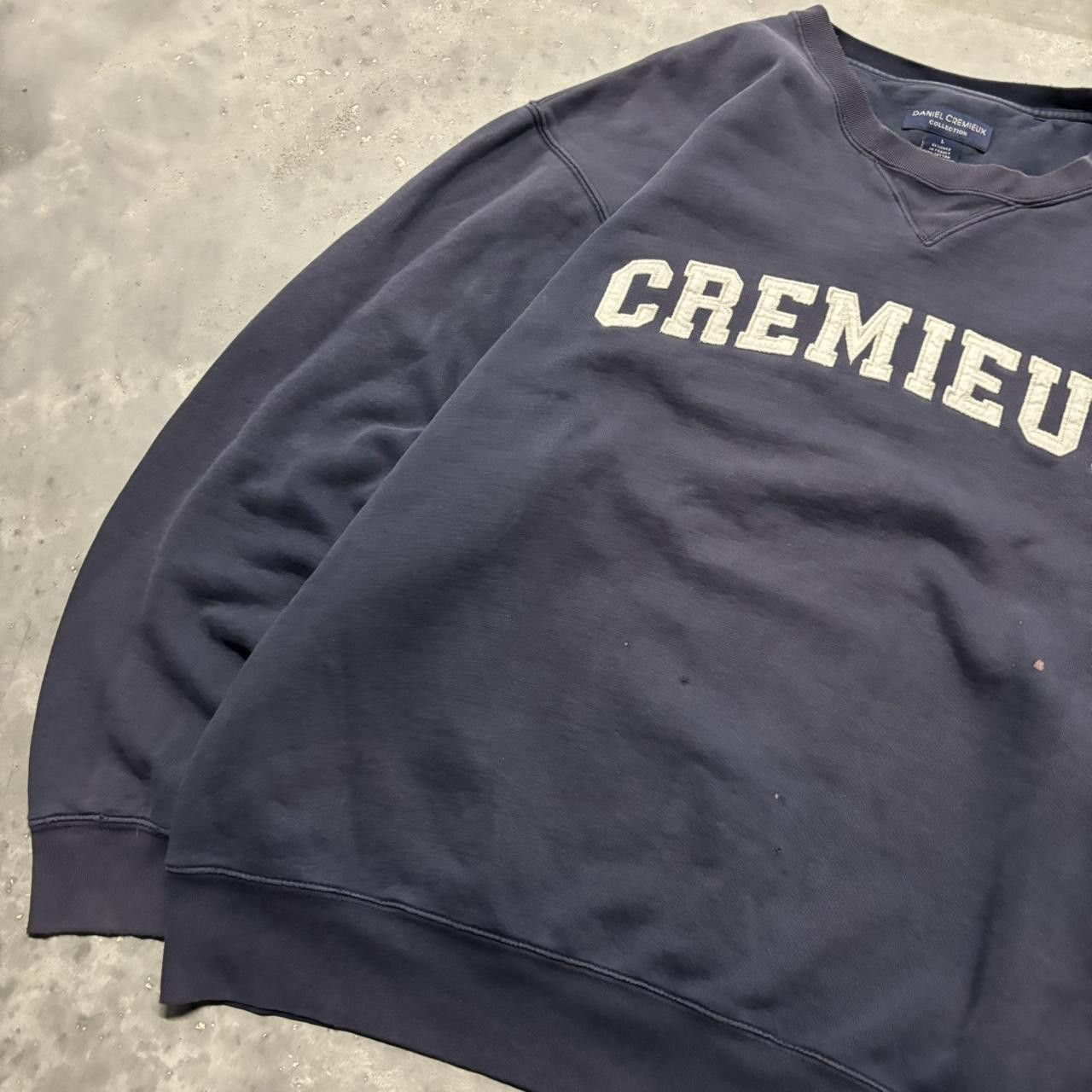 Japanese Brand × Vintage Crazy Vintage Y2K/2000s Faded Navy Blue Cermieux Spellout Essential Crewneck! Size US L / EU 52-54 / 3 - 3 Thumbnail
