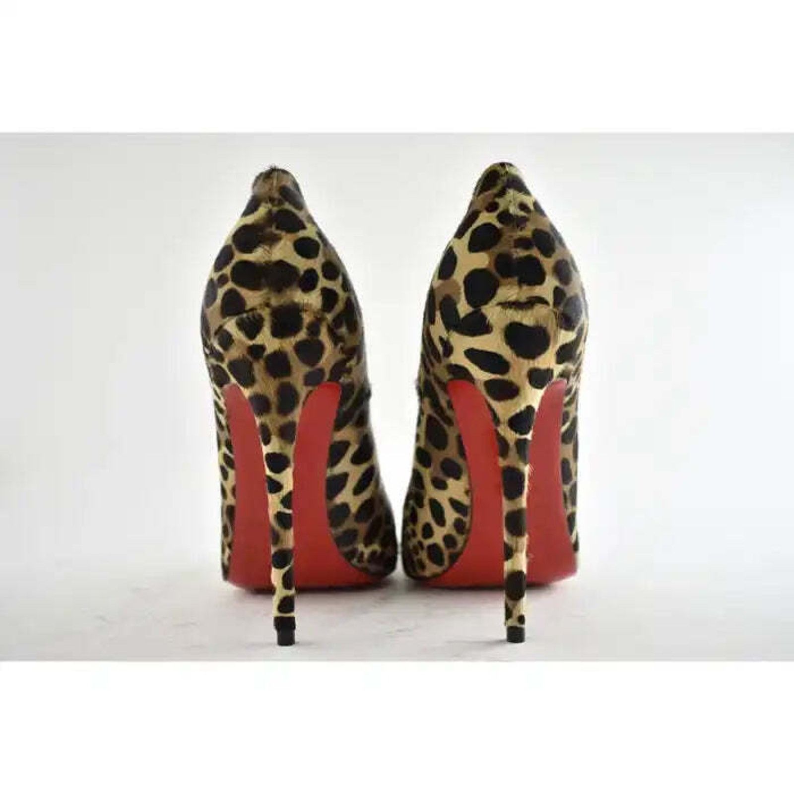 Christian Louboutin So Kate 120 Pony Fur Leopard Black Brown Heel Pump 37.5 Size US 7.5 / IT 37.5 - 11 Thumbnail