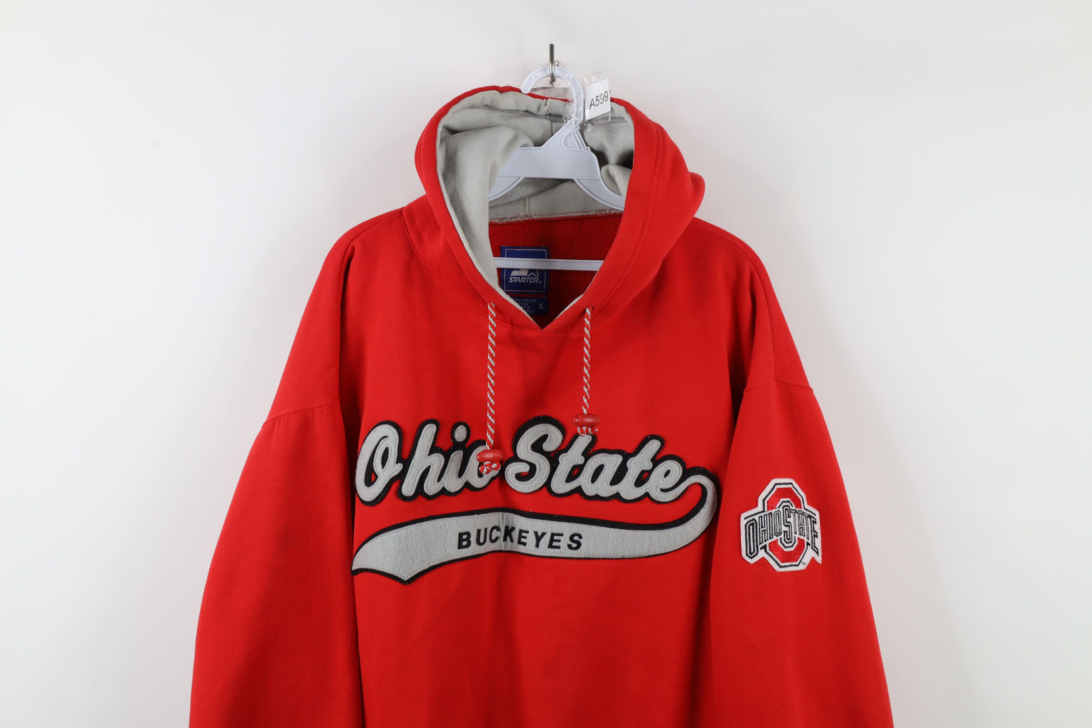 Starter × Vintage Vintage 90s Starter Script Ohio State University Hoodie Red Size US L / EU 52-54 / 3 - 2 Thumbnail