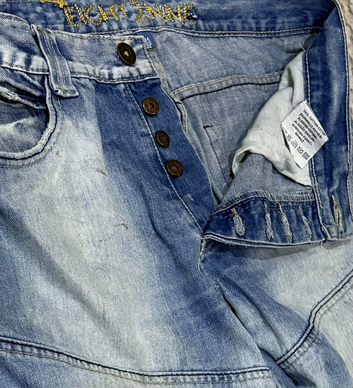 Japanese Brand Eight 2 Nine Loose Rugged Streetwear Denim Size US 33 - 6 Thumbnail