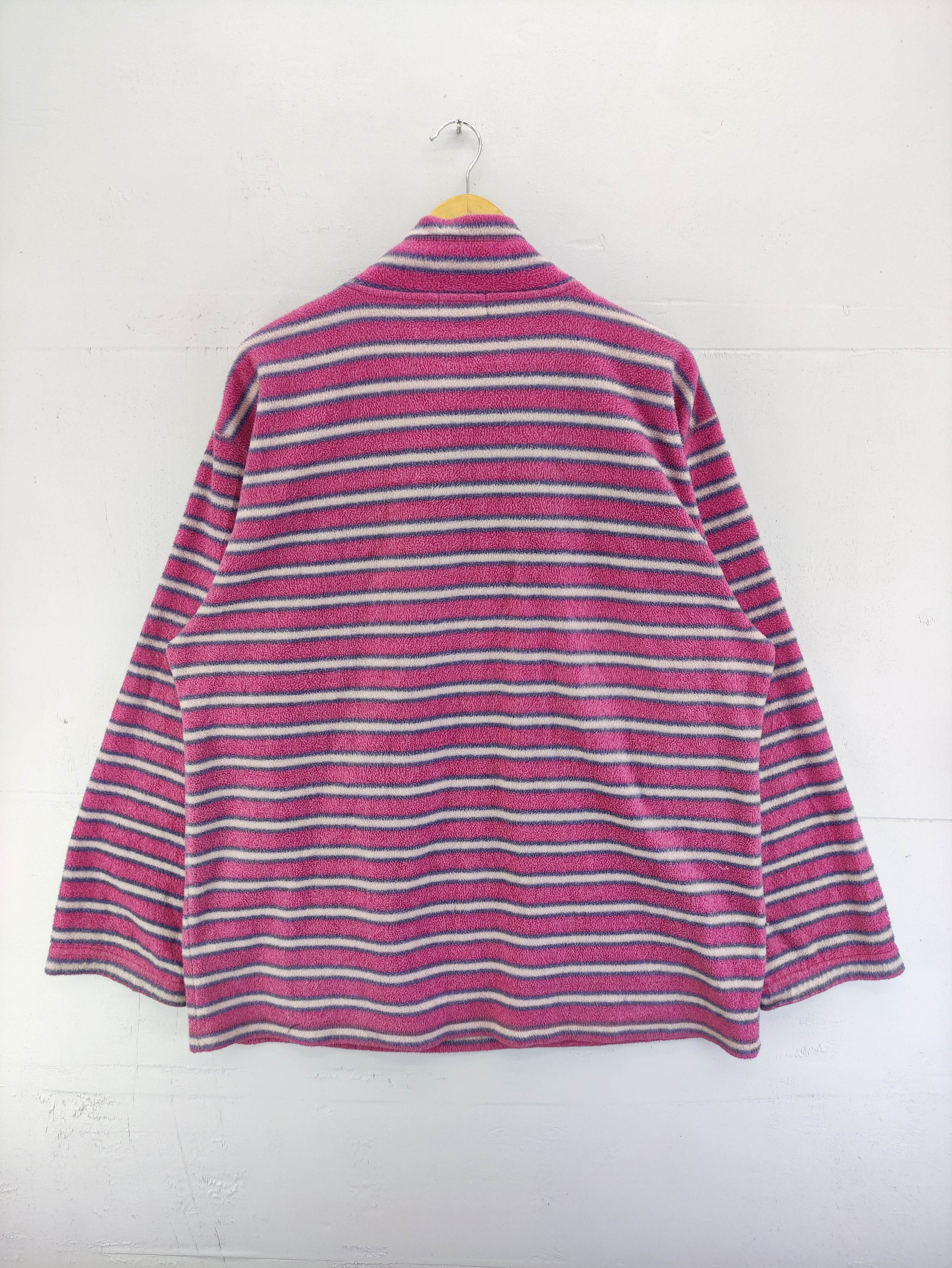 Uniqlo Vintage 90s Uniqlo Fleece Sweater Half Zipper Striped Size US L / EU 52-54 / 3 - 5 Thumbnail
