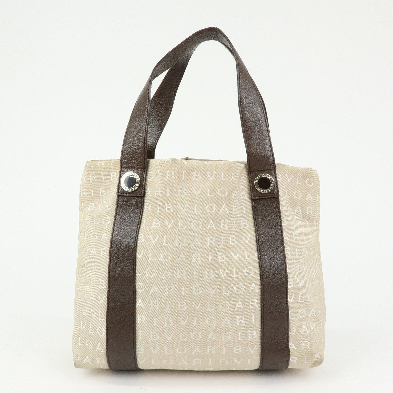 Bvlgari Bvlgari Logo Mania Canvas & Leather Tote Beige Size ONE SIZE - 2 Thumbnail