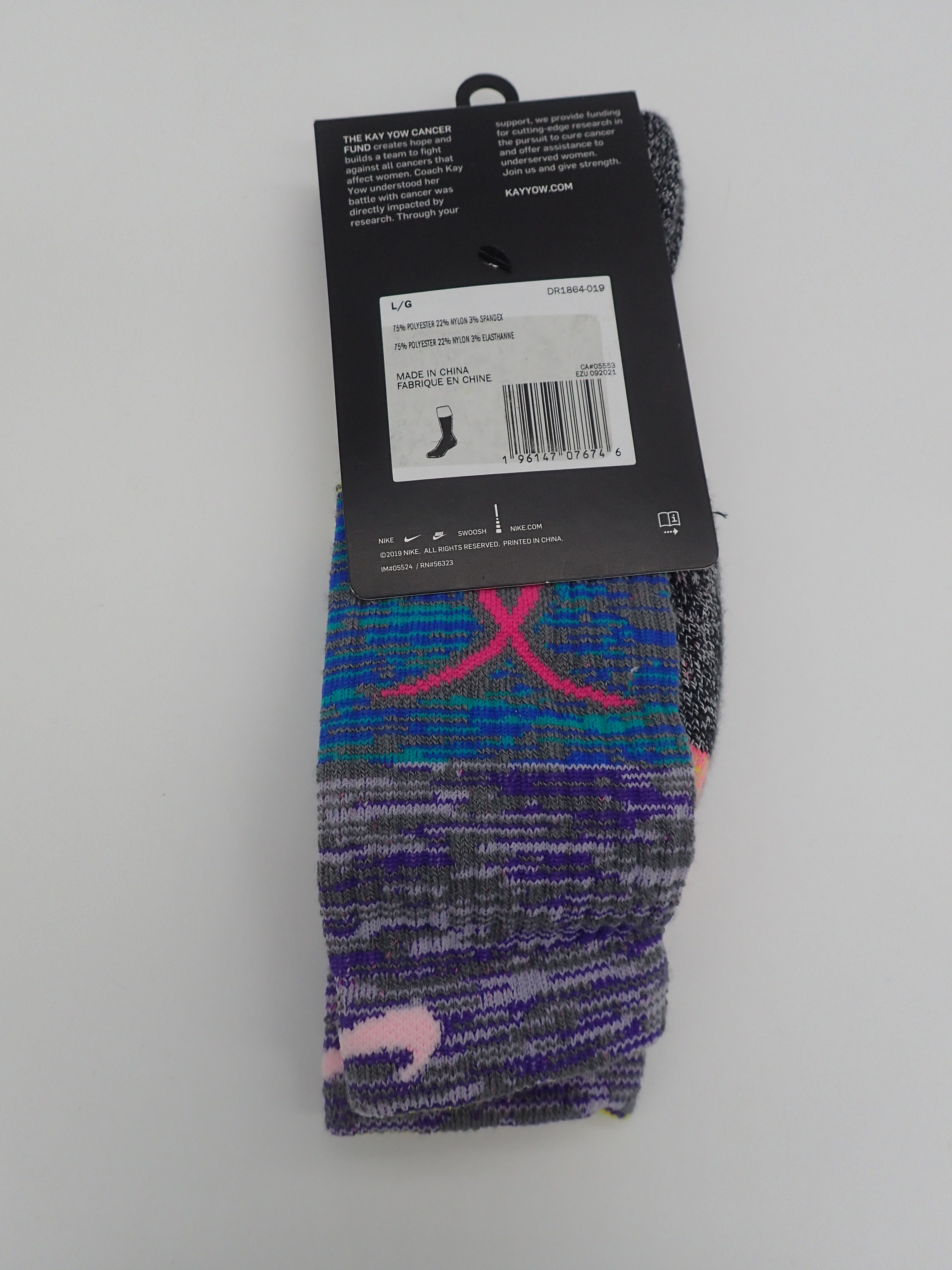 Nike 2 PACK Nike ELITE CREW KAY YOW Basketball Socks Size ONE SIZE - 4 Thumbnail
