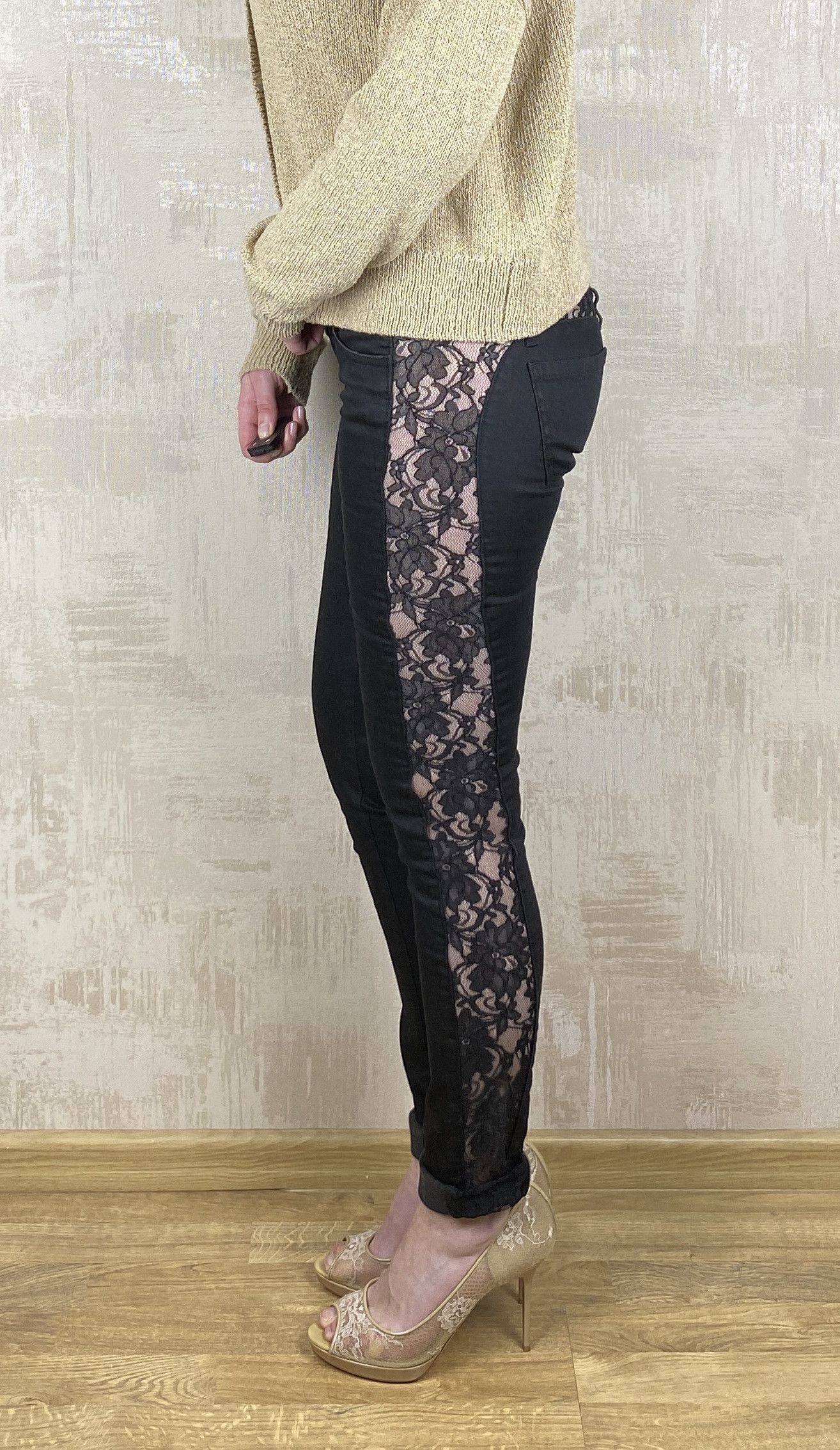 Philipp Plein Philipp Plein Black Diamond Y2K Lace Super Sexy Slim Jeans Size 26" / US 2 / IT 38 - 1 Thumbnail