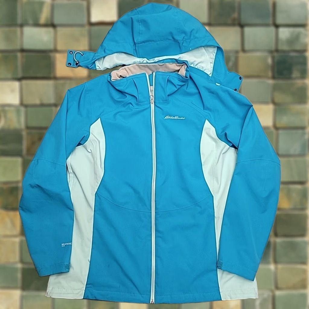 Eddie Bauer Eddie Bauer Weatheredge Jacket Womens 2XL Tall Blue Hooded Lined Parka Coat Weatheredge Wind-Resistant Water-Resistant Colorblock Zip Womens Size XXL / US 16-18 / IT 52-54 - 1 Thumbnail