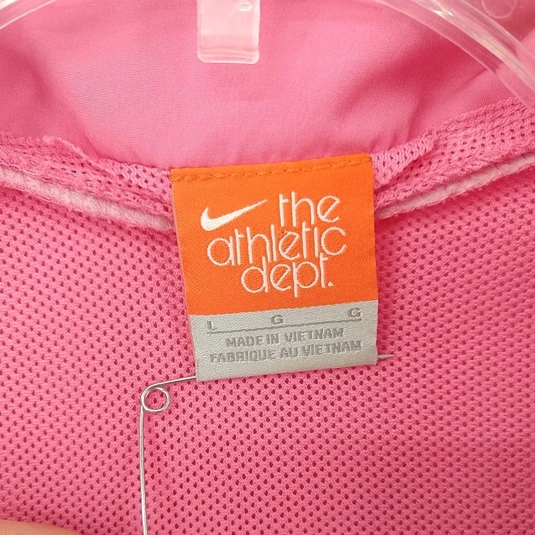 Nike VINTAGE Nike Windbreaker Womens L Pink Check 90s Full Zip Athletic Track Jacket Size L / US 10 / IT 46 - 6 Thumbnail