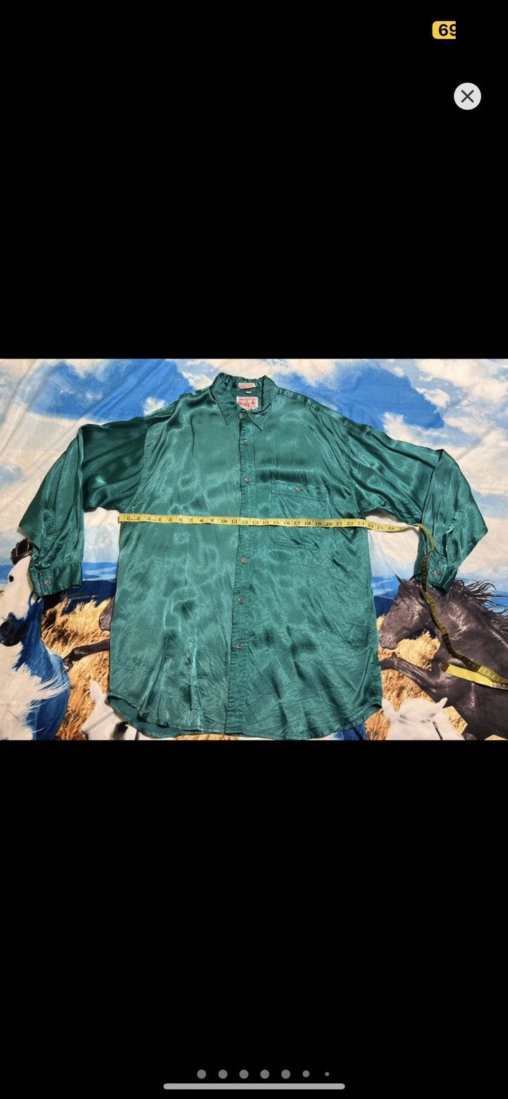 ***FINAL DROP***RARE 80s ACETATE SHINY BUTTON UP SHIRT L-XL