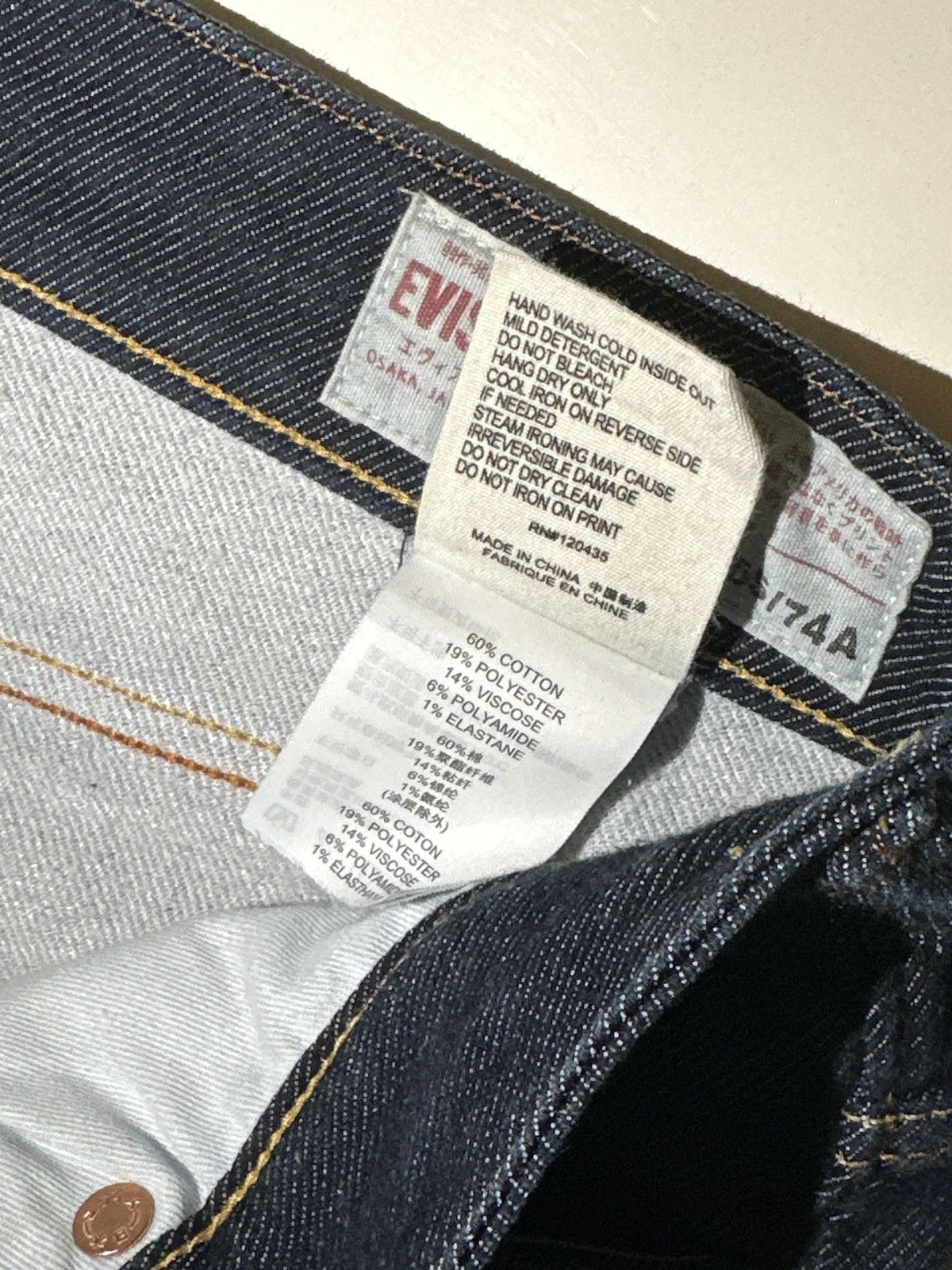 Evisu Evisu Hand-Painted Raw Selvedge Denim Jeans — Purple Seagull Size US 29 - 12 Thumbnail