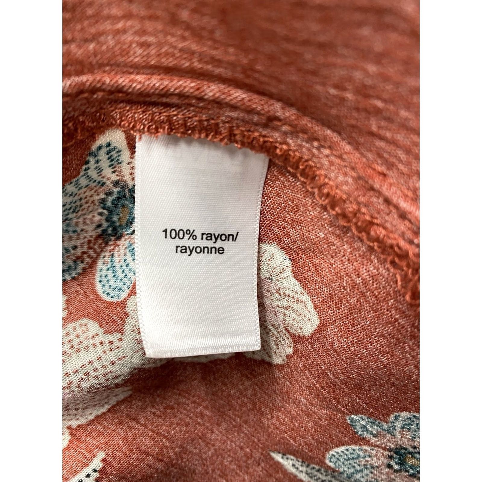 Vintage Maurices Open Front Cardigan 2X Rust Red Floral Hippie Duster Boho Swim Cover Shirt Womens Vintage? Size XXL / US 16-18 / IT 52-54 - 4 Thumbnail