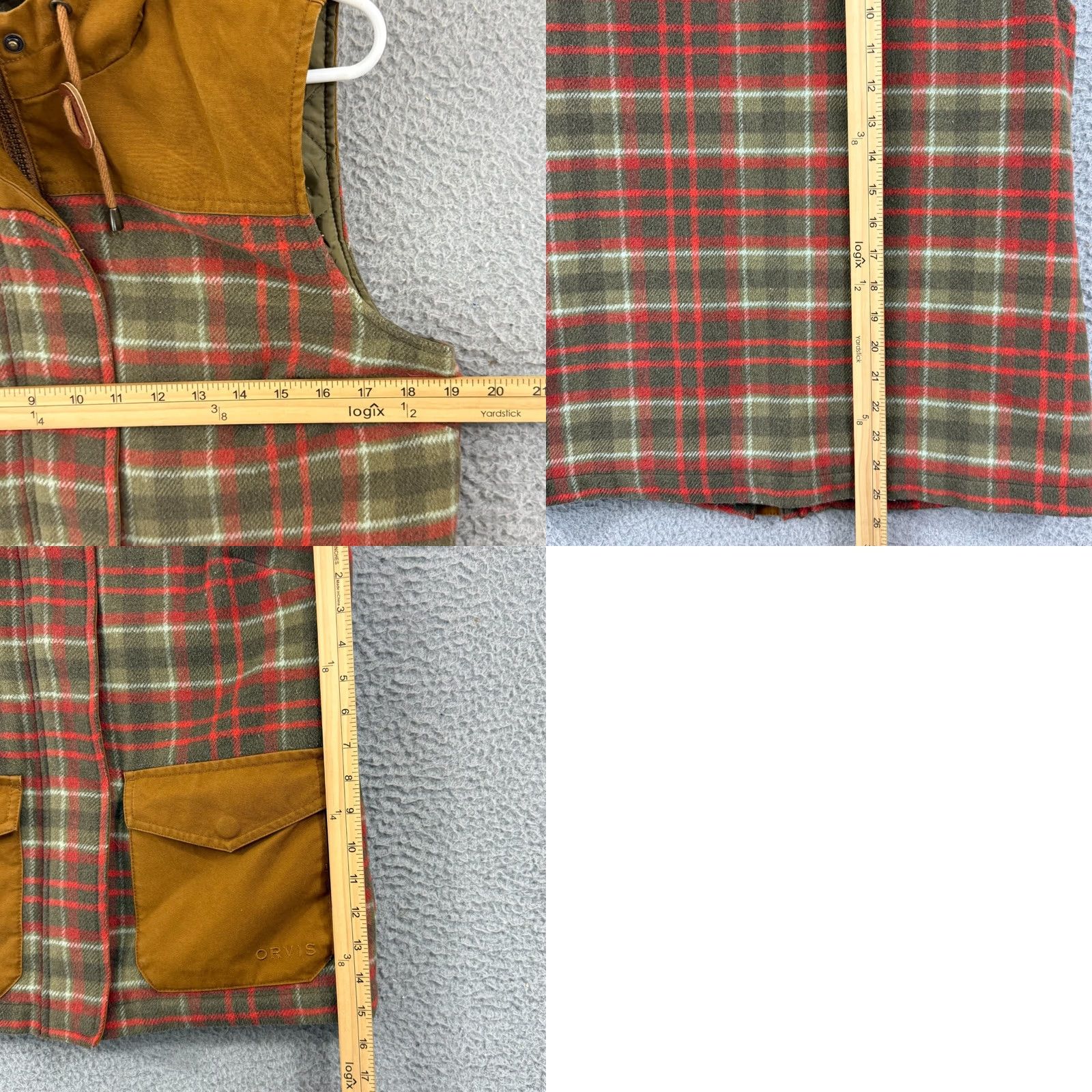 Orvis Orvis Vest Womens Small Brown Plaid Hooded Wool Zip Lined Utility Pocket Outdoor Size S / US 4 / IT 40 - 8 Thumbnail
