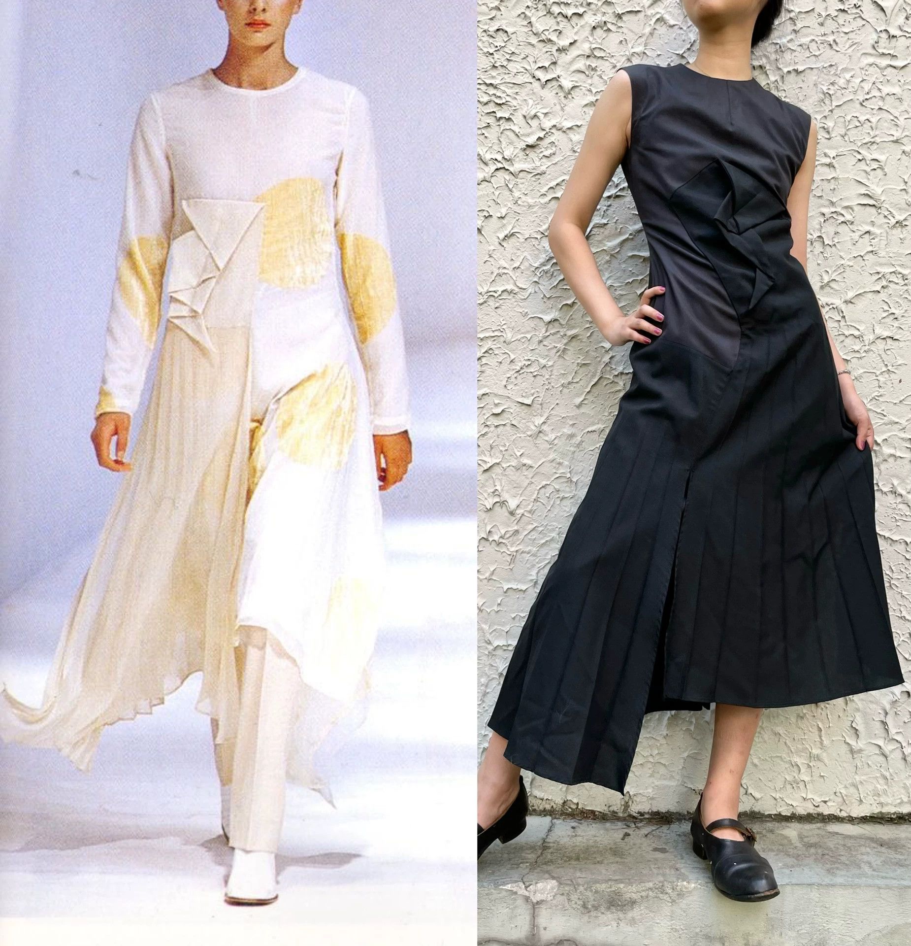Masaki Matsushima Masaki Matsushima 1998 Geometric Origami Pleated Sleeveless Dress Size S / US 4 / IT 40 - 1 Thumbnail