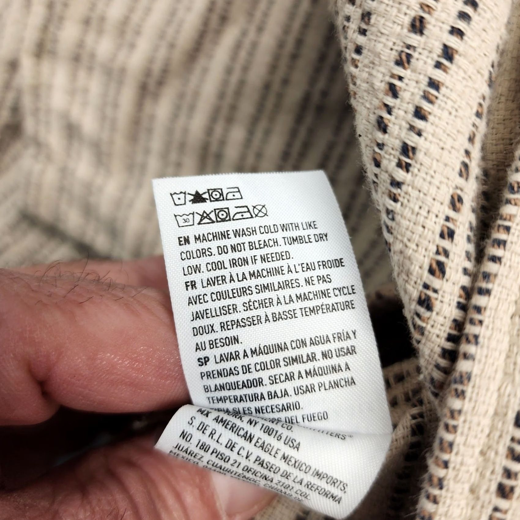 Vintage American Eagle Shirt Men Large Short Sleeve Button-Up Relaxed Heavy Cotton Striped Camp Size US L / EU 52-54 / 3 - 6 Thumbnail