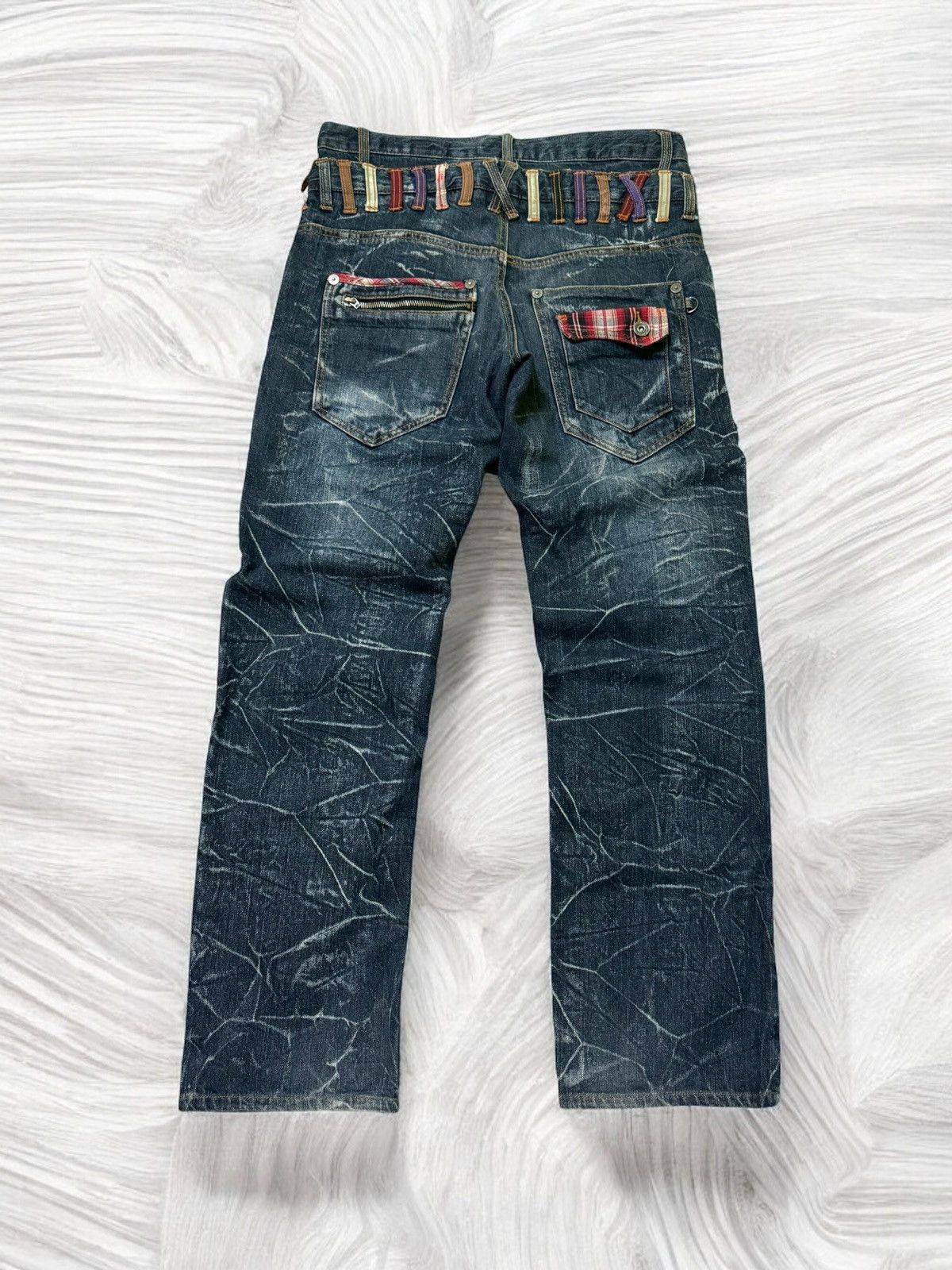 Hysteric Glamour × Japanese Brand × Seditionaries VTG NYLAUS DOUBLE WAIST ZIPPER PUNKY CLAW MARK DENIM JEANS Size US 32 / EU 48 - 2 Thumbnail