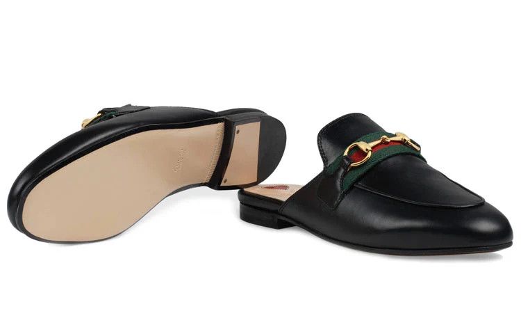 Gucci oc11z526 Women's Princetown Slippers Mules in Black Size US 10.5 / IT 40.5 - 5 Thumbnail