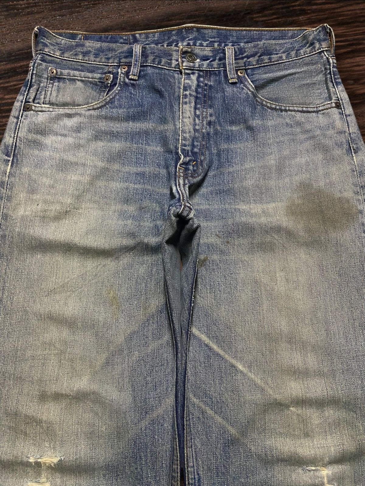 Levi's Vintage Levis 503 80s mud wash Distressed Baggy Jeans Size US 33 - 3 Thumbnail