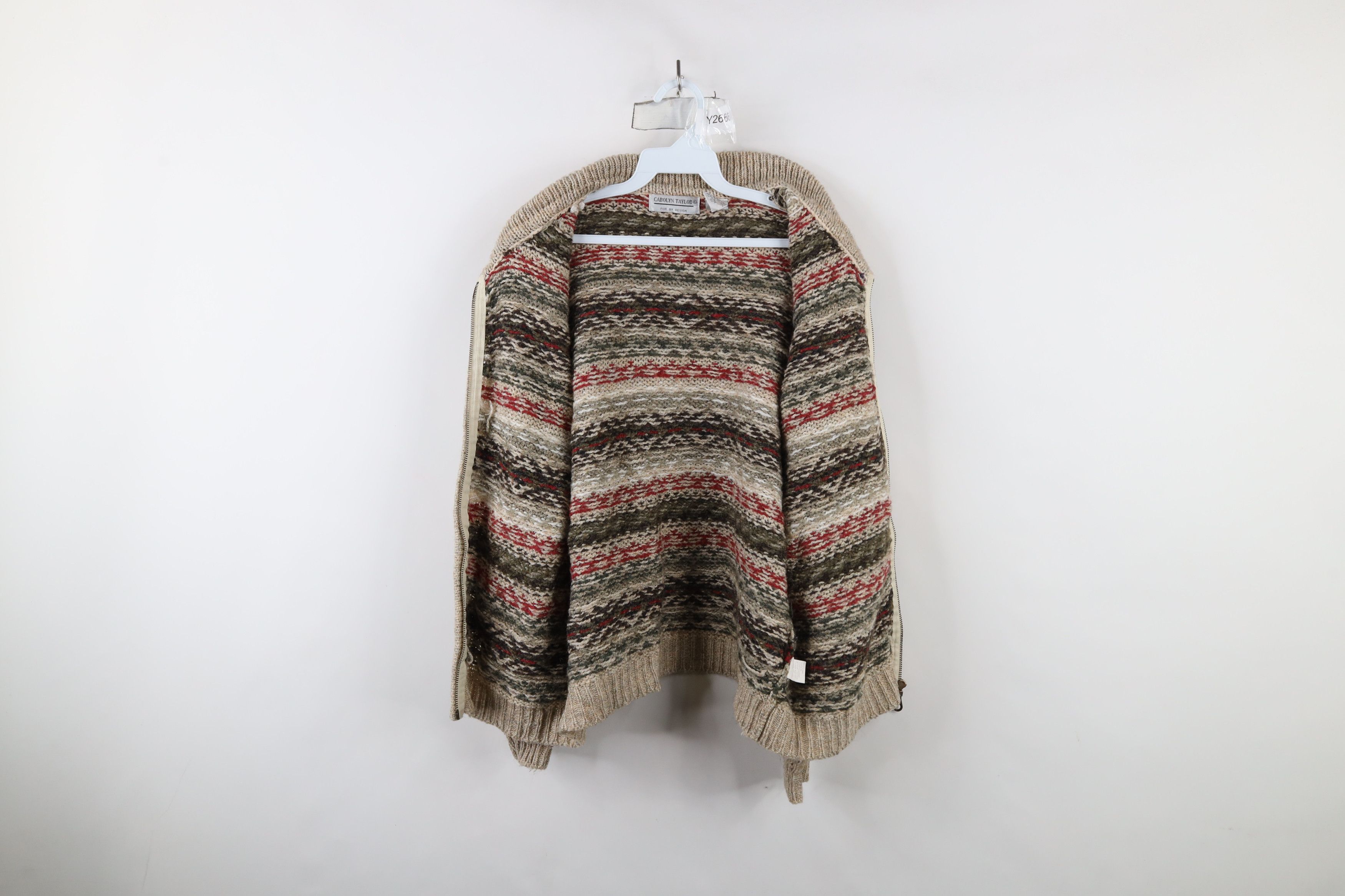 Vintage Vintage 90s Streetwear Fair Isle Knit Zip Cardigan Sweater Size L / US 10 / IT 46 - 5 Thumbnail