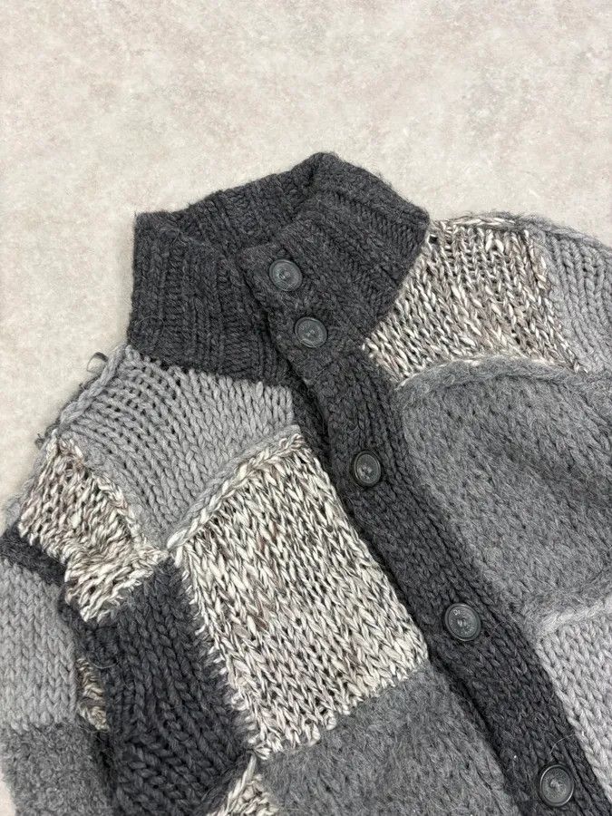 Dolce & Gabbana AW2010 Dolce & Gabbana Grey Patchwork Wool Cardigan Size US L / EU 52-54 / 3 - 5 Thumbnail