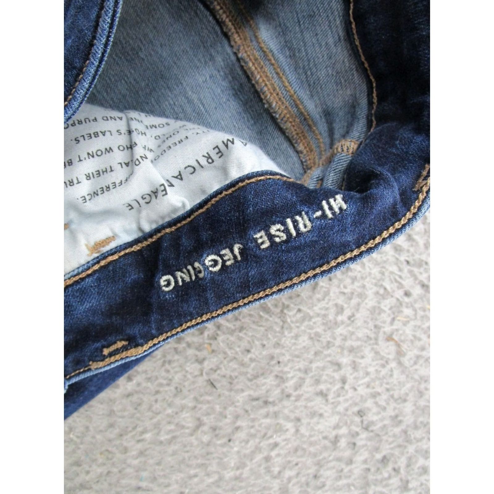 American Eagle Outfitters American Eagle Outfitters Jeans Dark Wash Skinny Stretch Jeggings Size 4 Blue Women Size 27" / US 4 / IT 40 - 5 Thumbnail