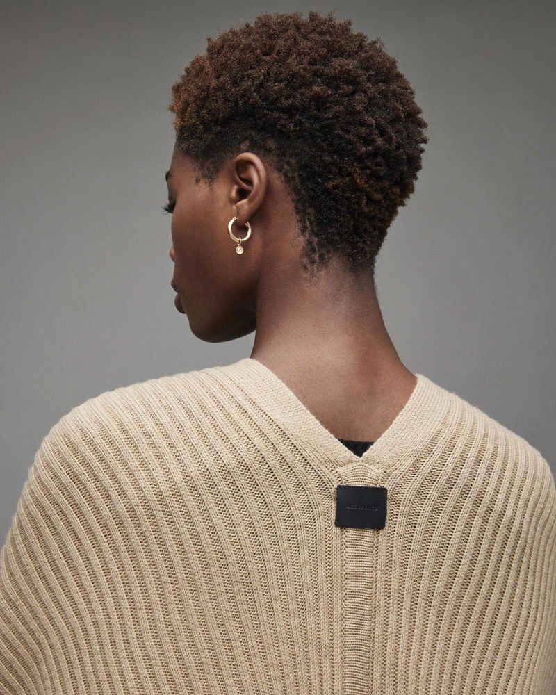 Allsaints Allsaints avant garde wool blend ribbed cardigan poncho Size ONE SIZE - 7 Thumbnail