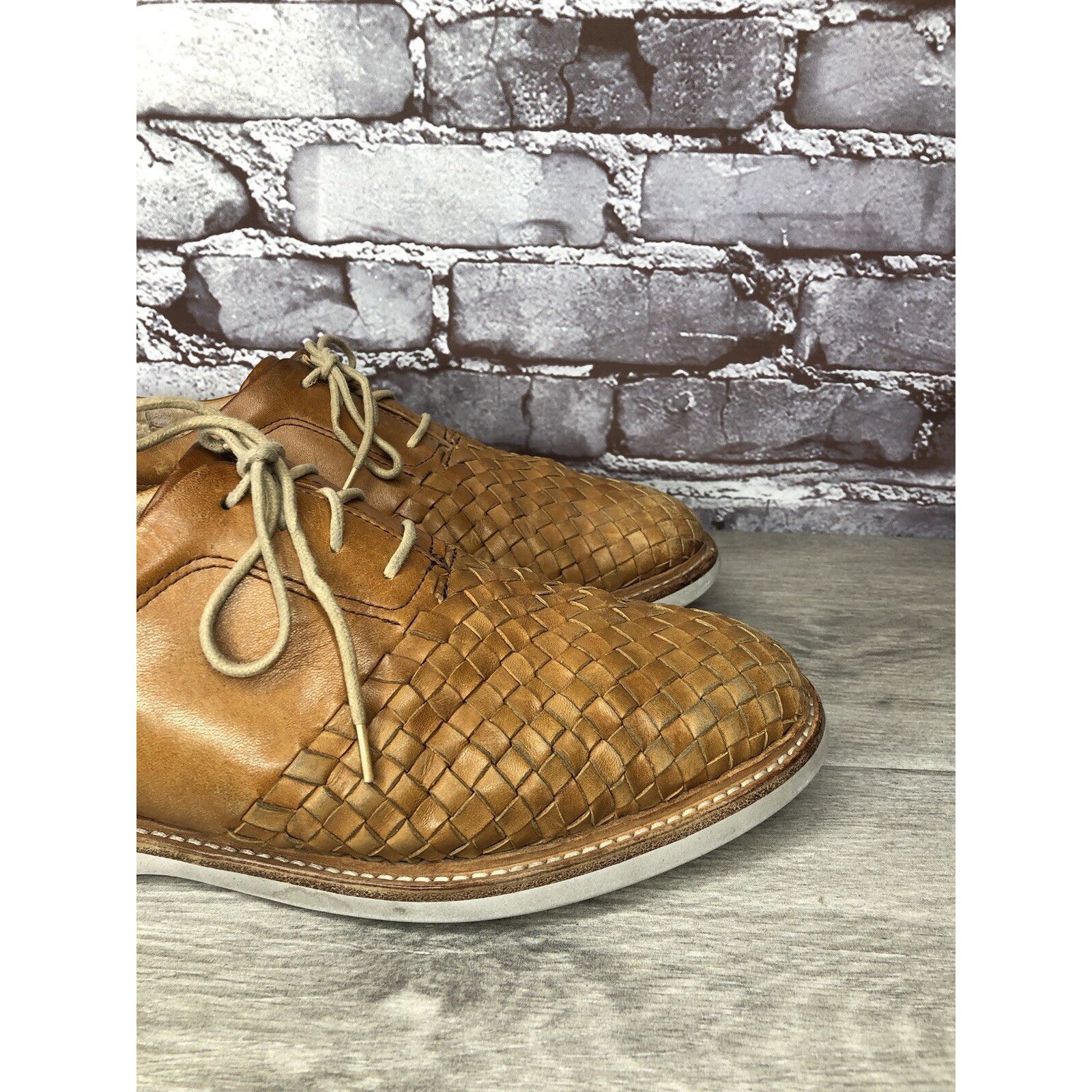 Other THOROCRAFT ROSS Brown Woven Leather Oxfords Lace Up Shoes Me Size US 10 / EU 43 - 3 Thumbnail