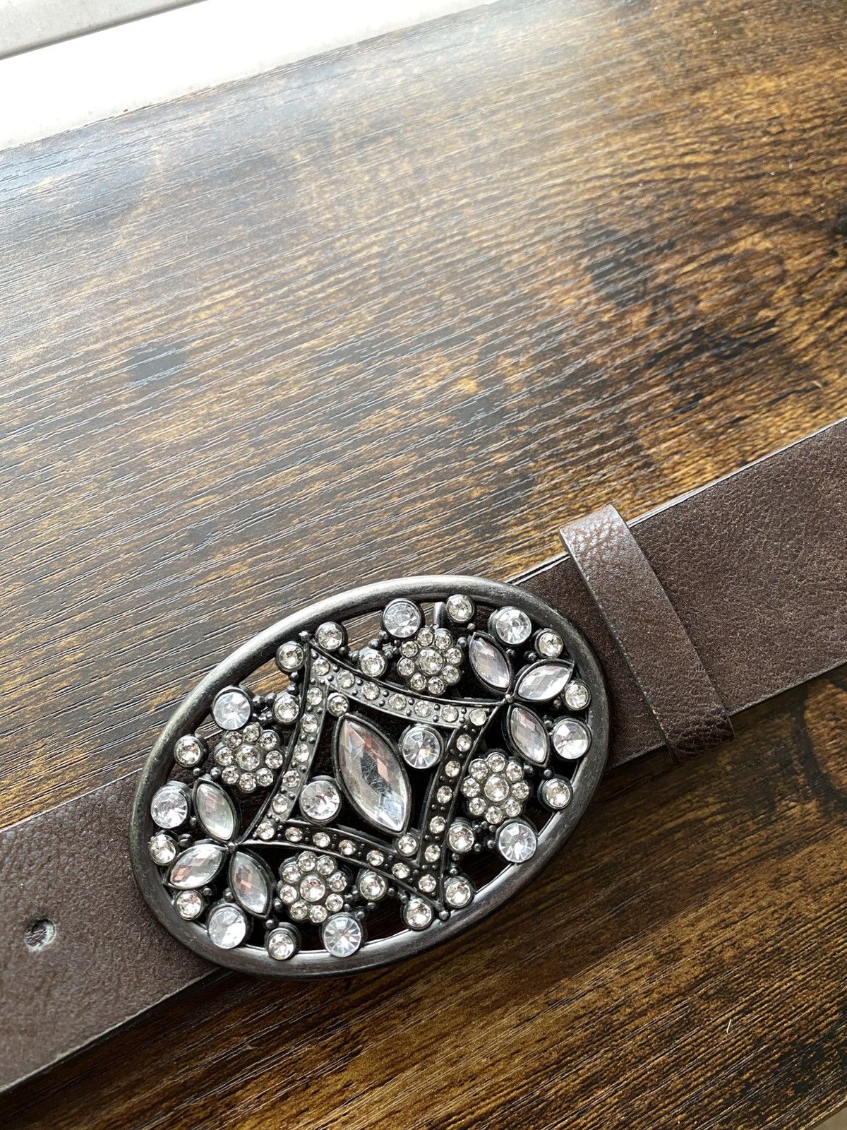Other Y2K Brown Crystal Buckle Belt Size ONE SIZE - 3 Thumbnail