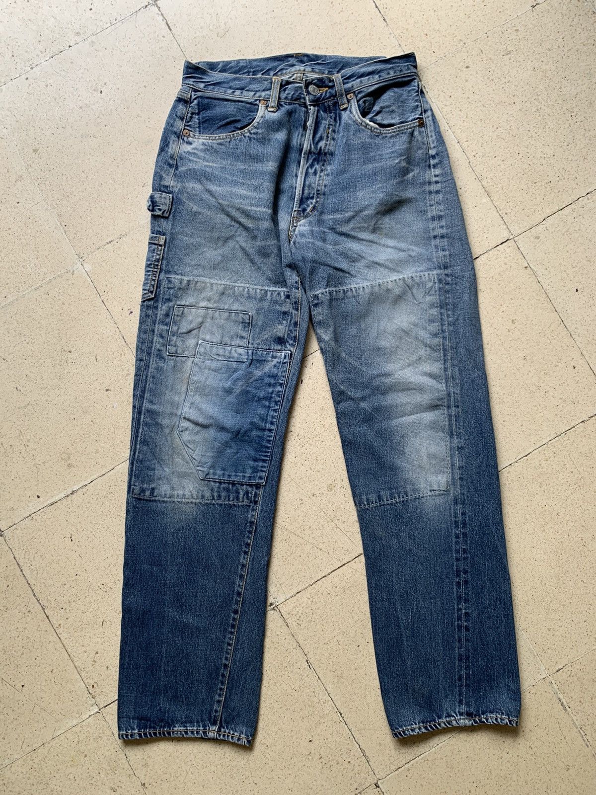 Japanese Brand Vintage gowest repaired selvedge denim Size US 29 - 1 Thumbnail