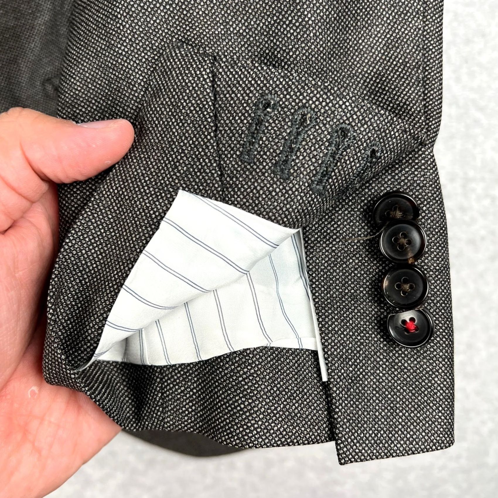 Suitsupply SUITSUPPLY Blazer Sport Coat 40L Men Grey Wool Jacket Surgeon Cuffs Size 40R - 4 Thumbnail
