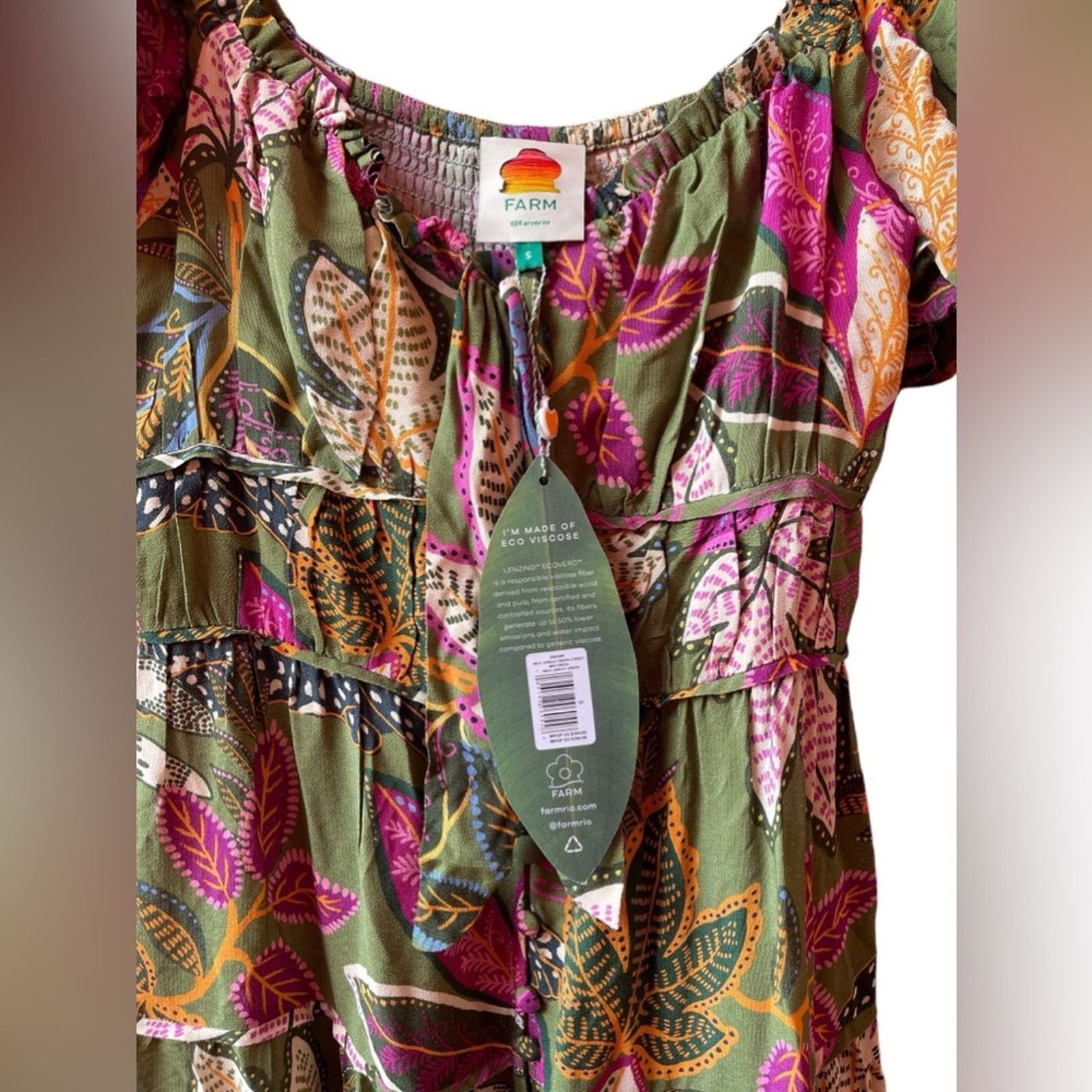 Farm Rio NWT Farm Rio Green Wild Jungle Corset Midi Dress Tropical S Size S / US 4 / IT 40 - 7 Thumbnail